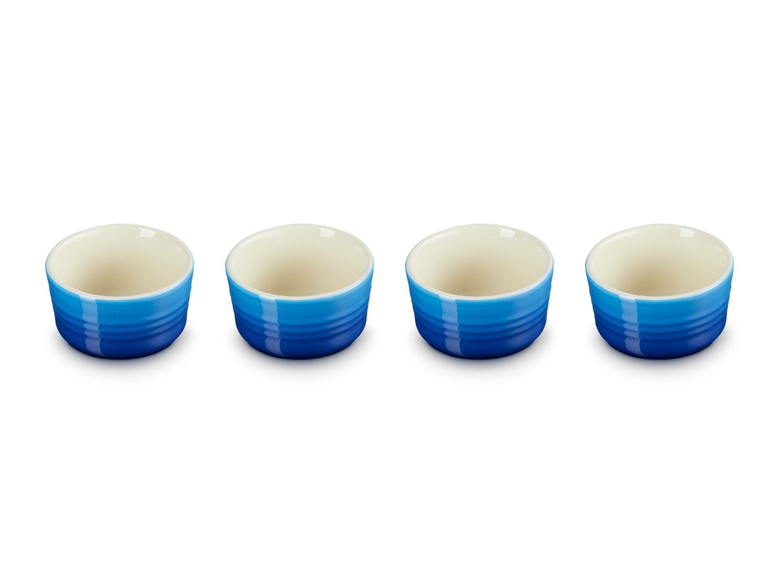 LE CREUSET Auflaufform Mini Förmchen 0,1l Set 4tlg azure, Steinzeug