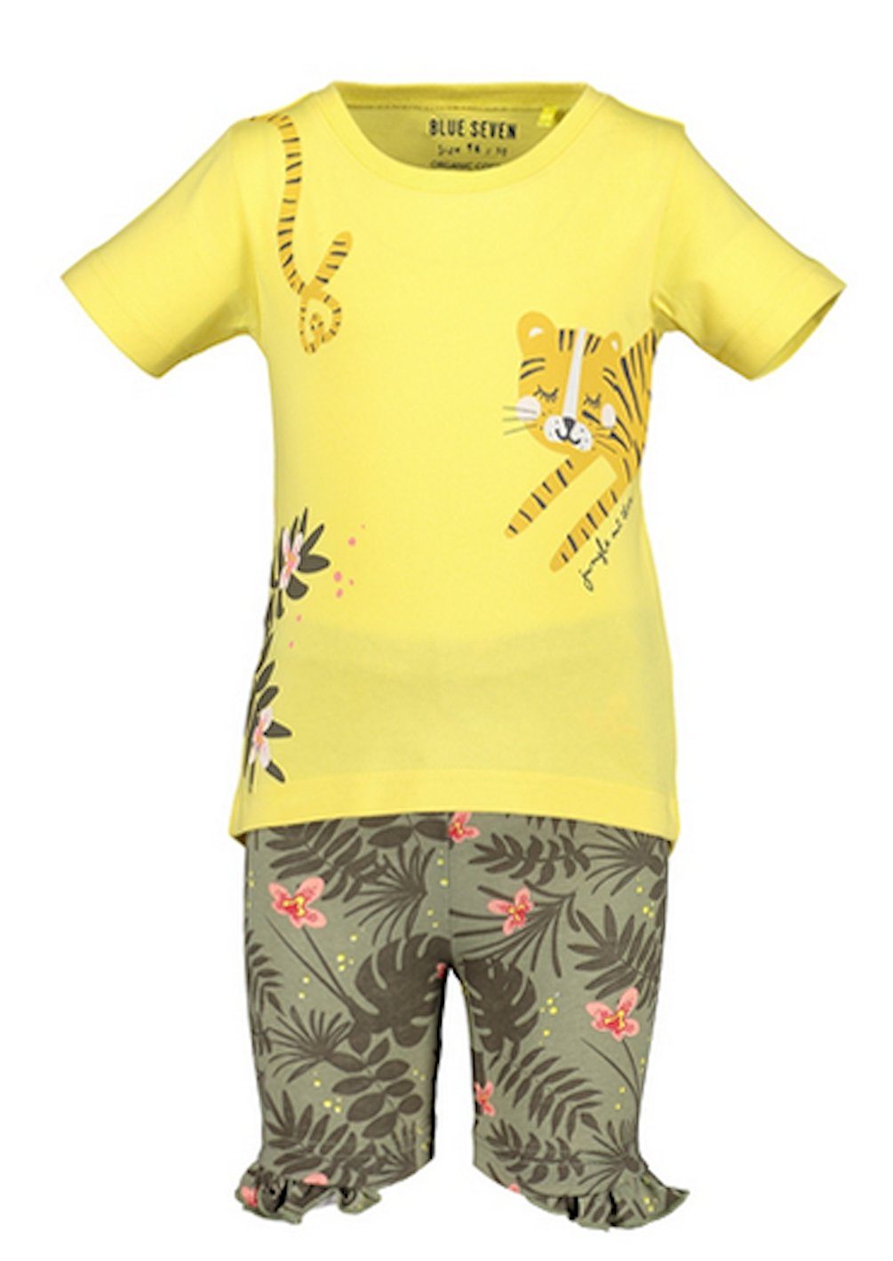 billig abgeben Blue Seven Dschungel 2-tlg) gelb Mädchen & Blue T-Shirt (Set, Shorts khaki Seven T-Shirt Shorts Caprihose Set