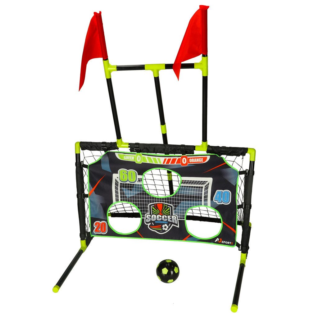 Ikonka Basketball Fußballtor Zielwand Sportset (Spar-Set, 1-St., 96 x 93 x 135 cm 6in1), 6in1, Tor, Zielwand, Korbspiel, Netz, Pumpe