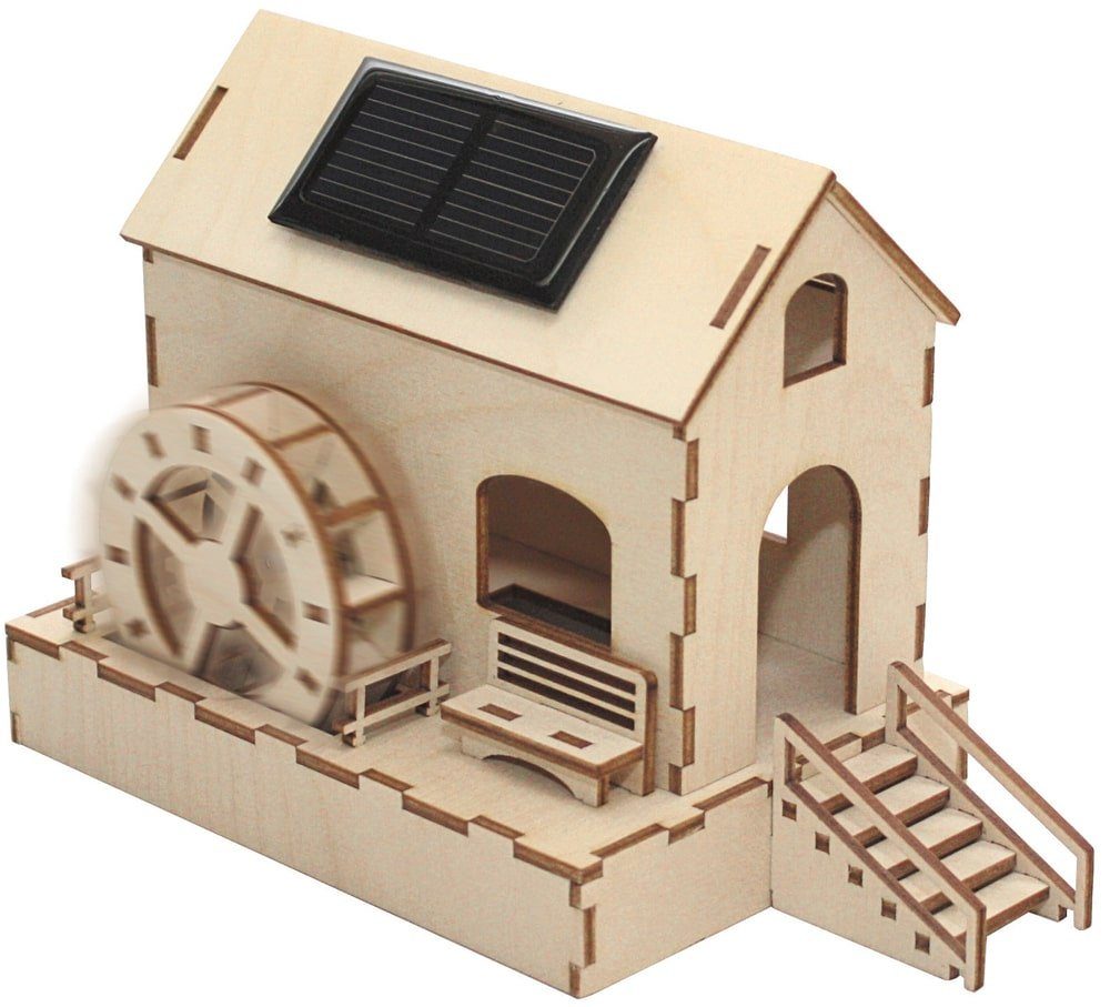 Wassermühle Solarantrieb Bausatz 9 J. Holzbaukasten
