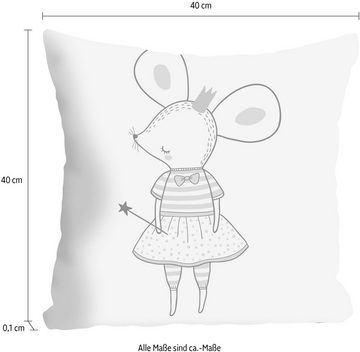 queence Dekokissen Mäusefee, in niedlicher Optik, Kissenhülle ohne Füllung, 1 Stück
