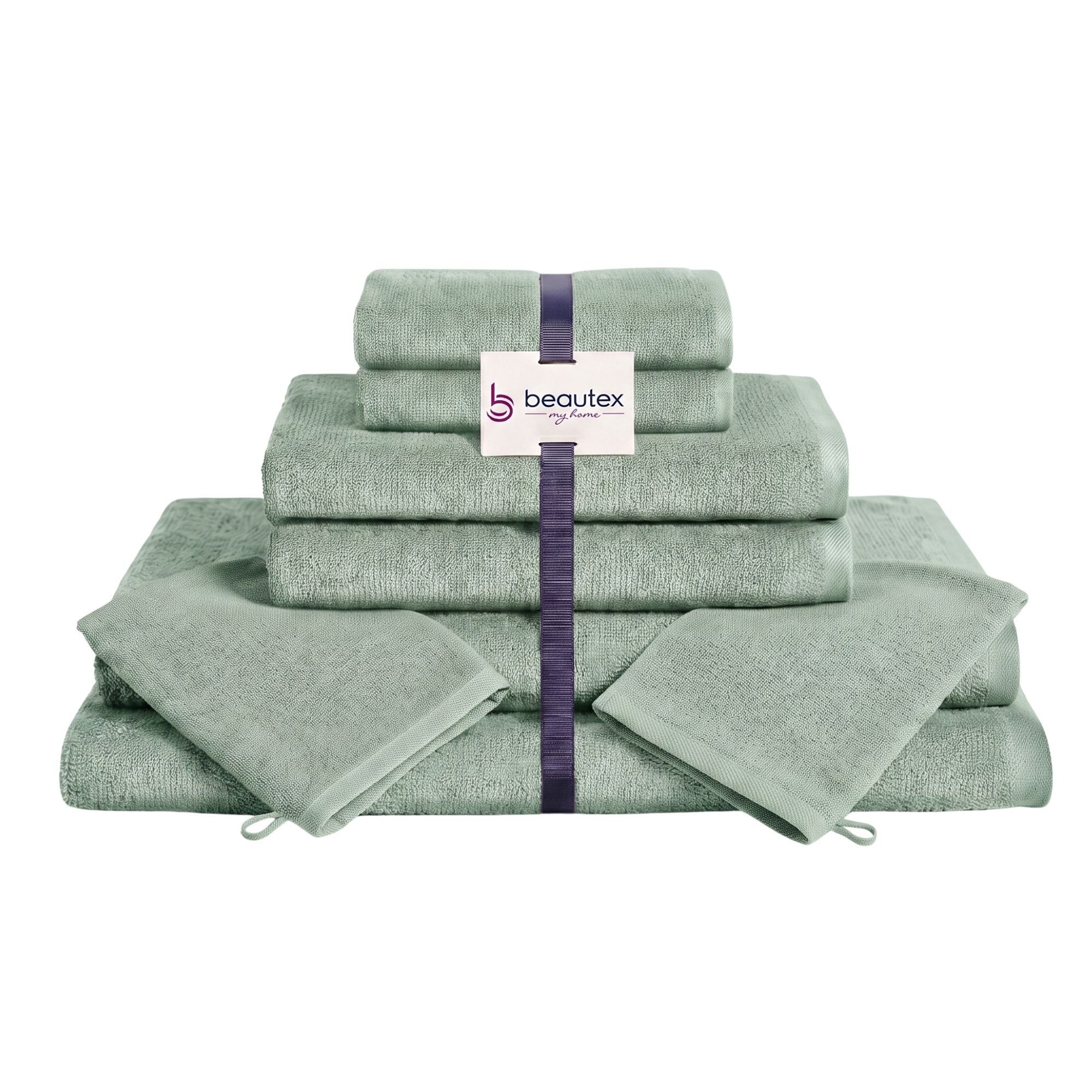 Beautex Handtuch Set, Premium Frottier Sets, 100% Baumwolle 550g/m², Multischlaufen-Optik, Frottier, saugstark, weich, flusenfrei, schnelltrocknend, schadstoffgeprüft