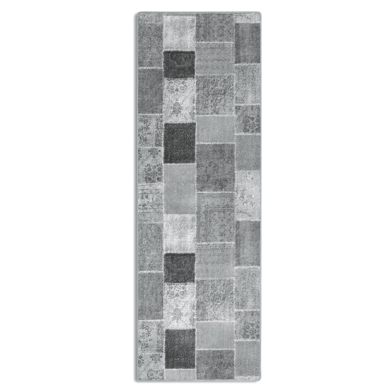 Floordirekt Läufer Monsano, Teppichläufer erhältlich in 2 Farben & vielen Größen, rechteckig, Höhe: 7 mm, Patchwork-Design