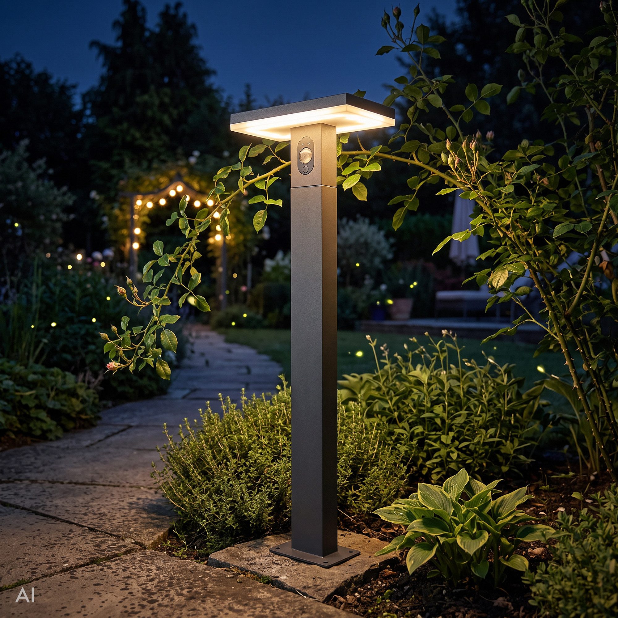 Produx LED Solarleuchte PRDX Mandulis square Stand #27796 60cm, LED fest integriert, Warmweiss, Solar Wegeleuchte