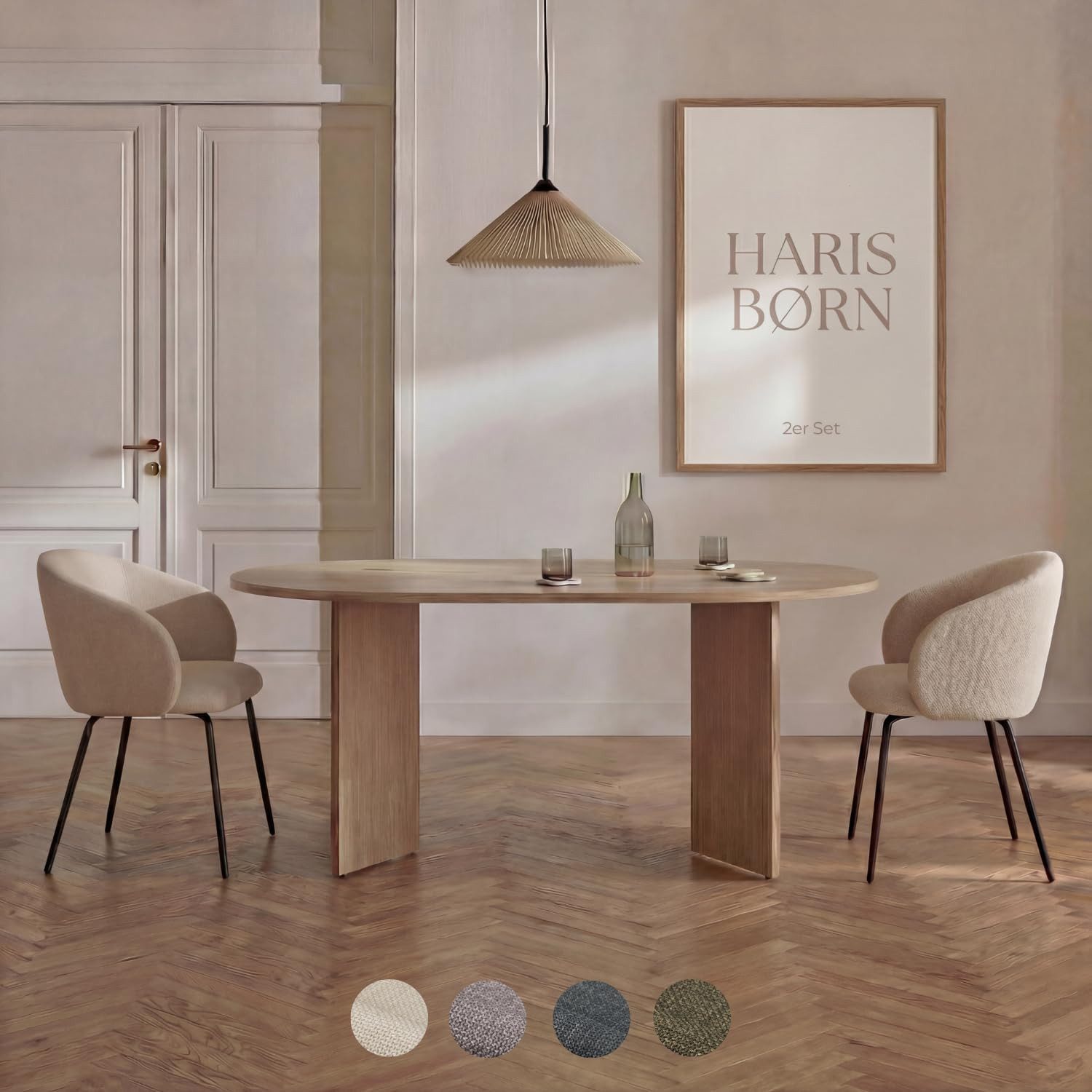 Haris Børn Esszimmerstuhl NØR (versch. Farben) - Bequeme Polster Esszimmerstühle mit Armlehne (Set, 2 St), Premium Esstisch Stühle & Wohnzimmerstühle - Moderne Stühle Esszimmer