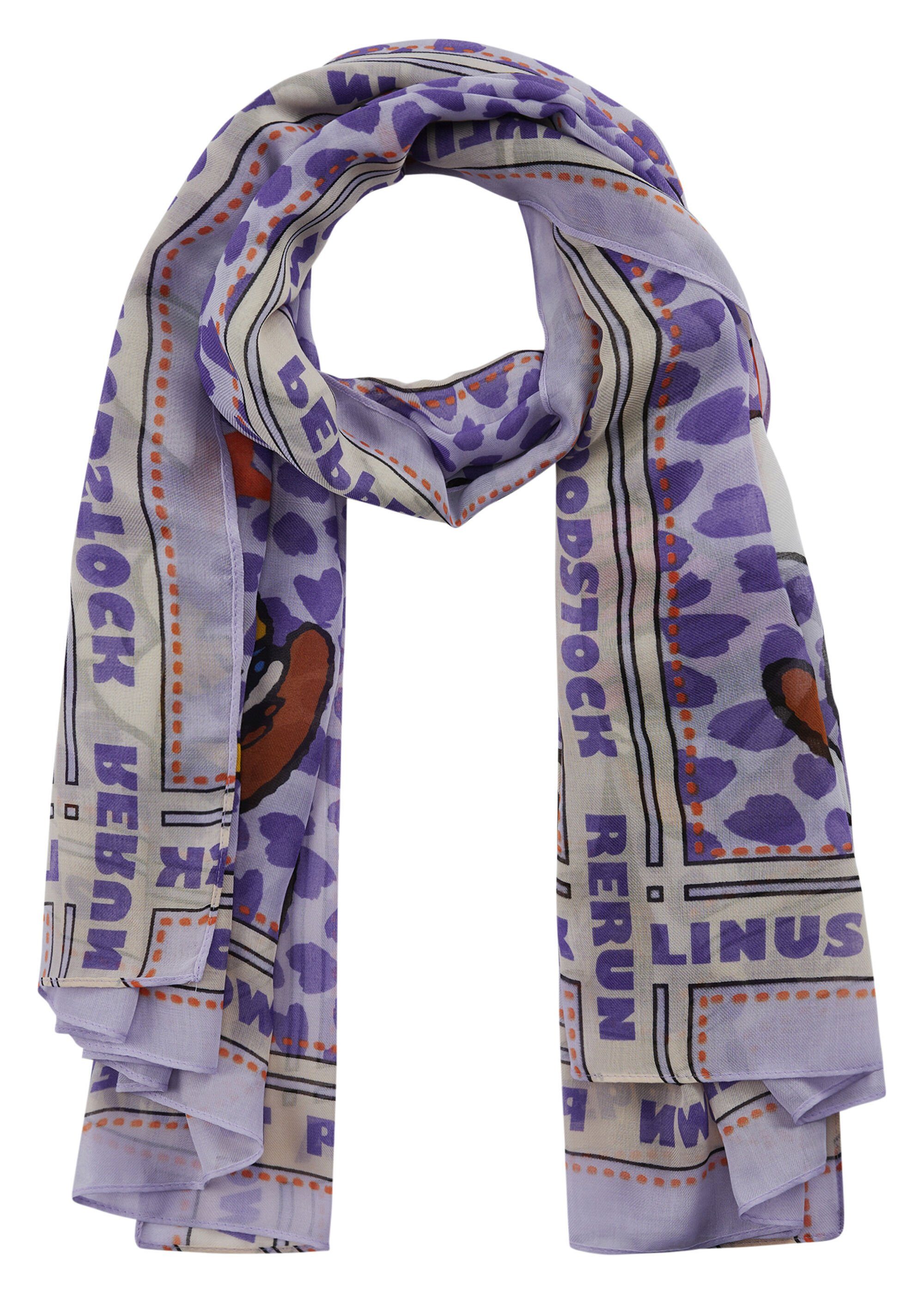Polyester aus recyceltem lilac PEANUTS, Modeschal Codello