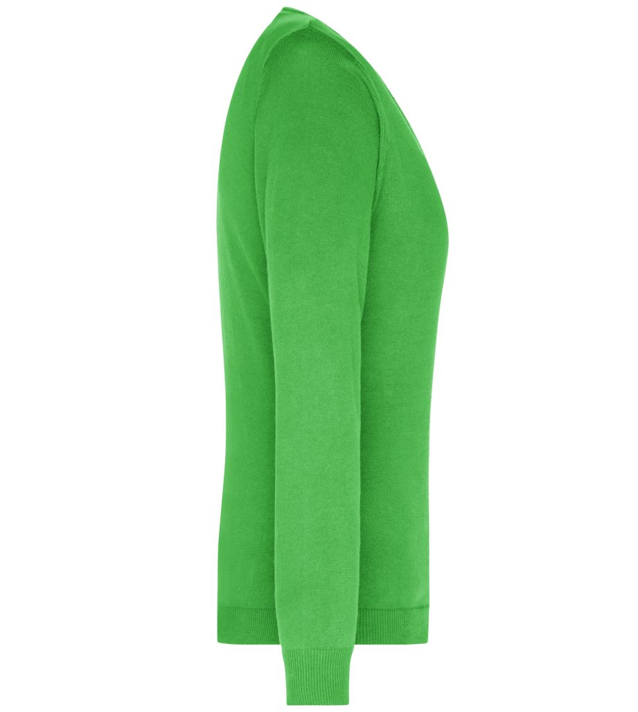 James & Nicholson Strickpullover green Damen Unifarben V-Ausschnitt-Pullover JN658