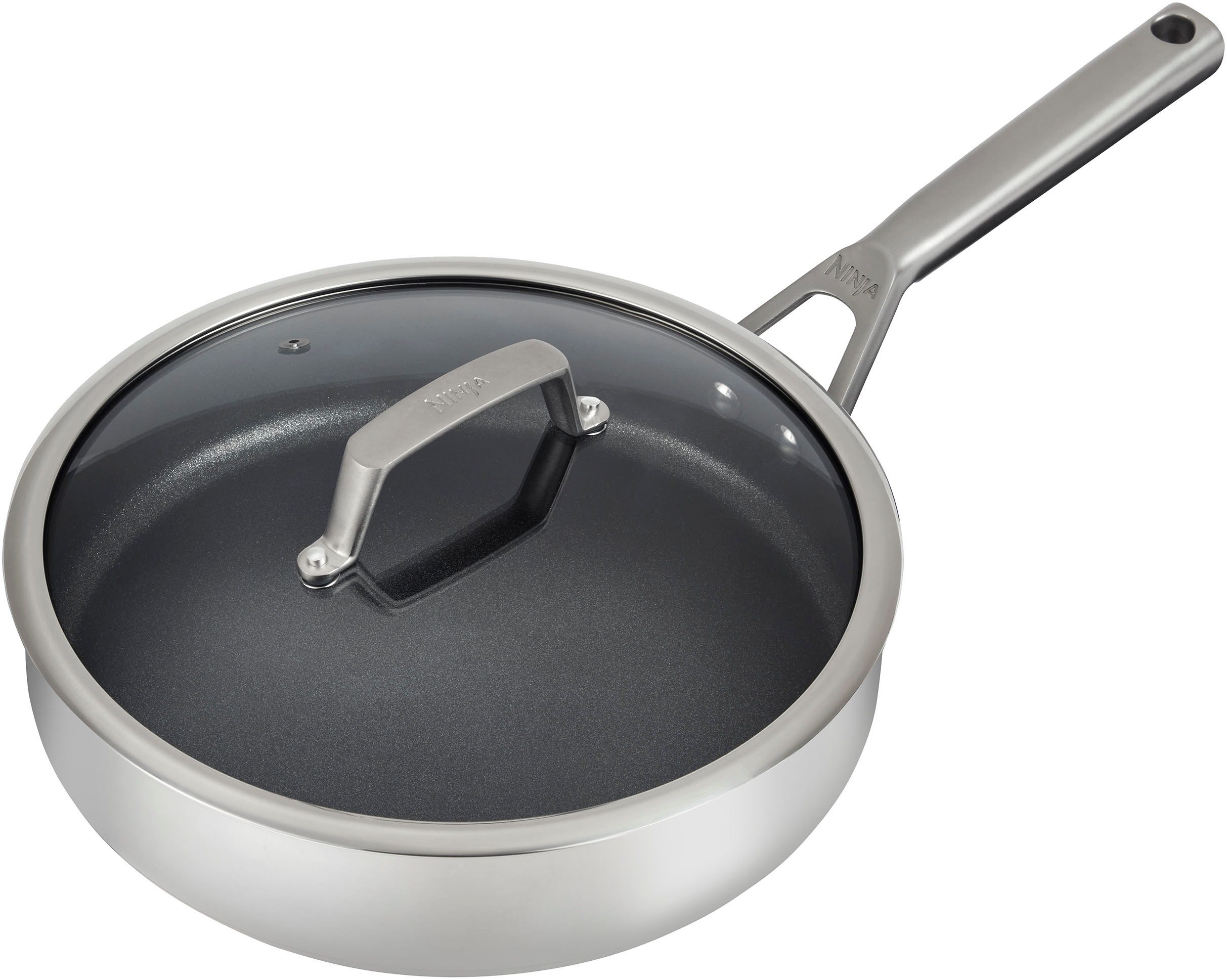 NINJA Bratpfanne Ninja ZEROSTICK Edelstahl-Bratpfanne (26 cm) C60126DE, Edelstahl (1-tlg), Edelstahl mit Aluminiumbeschichtung für Braten bei hohen Temperaturen
