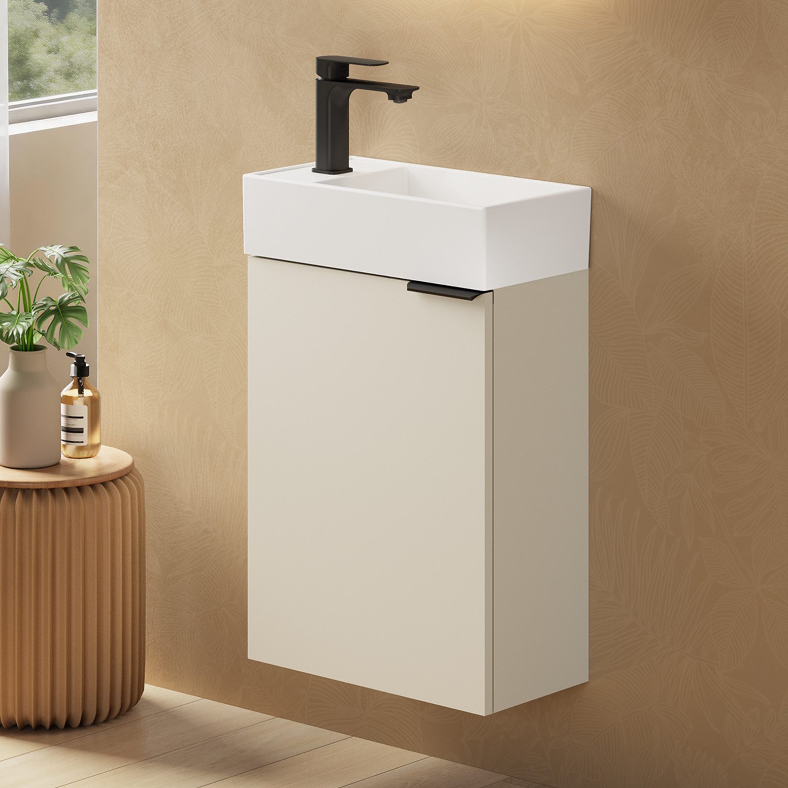EMKE Waschtisch Waschtisch mit Unterschrank 41,7 cm klein Badmöbel für bad und wc (2-St)