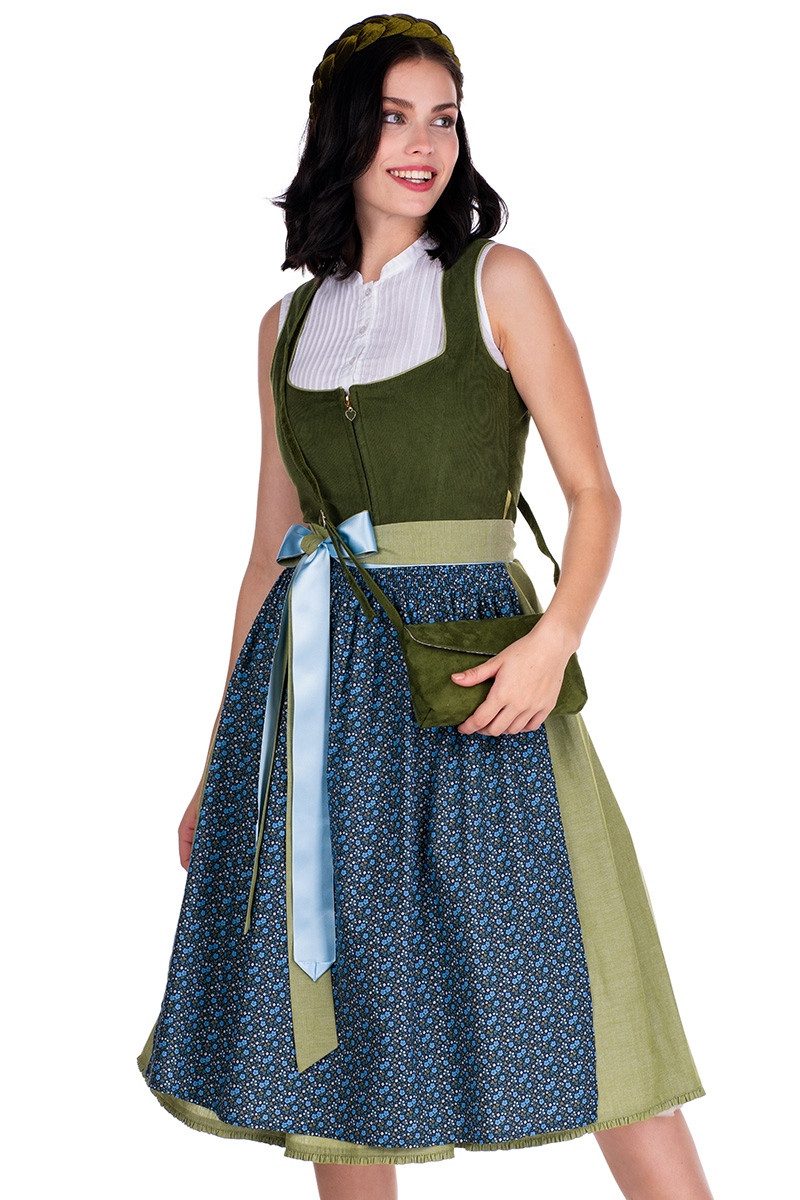 Alpenfee Tracht Dirndl Cord Dirndl 2tlg. - FANNI - oliv