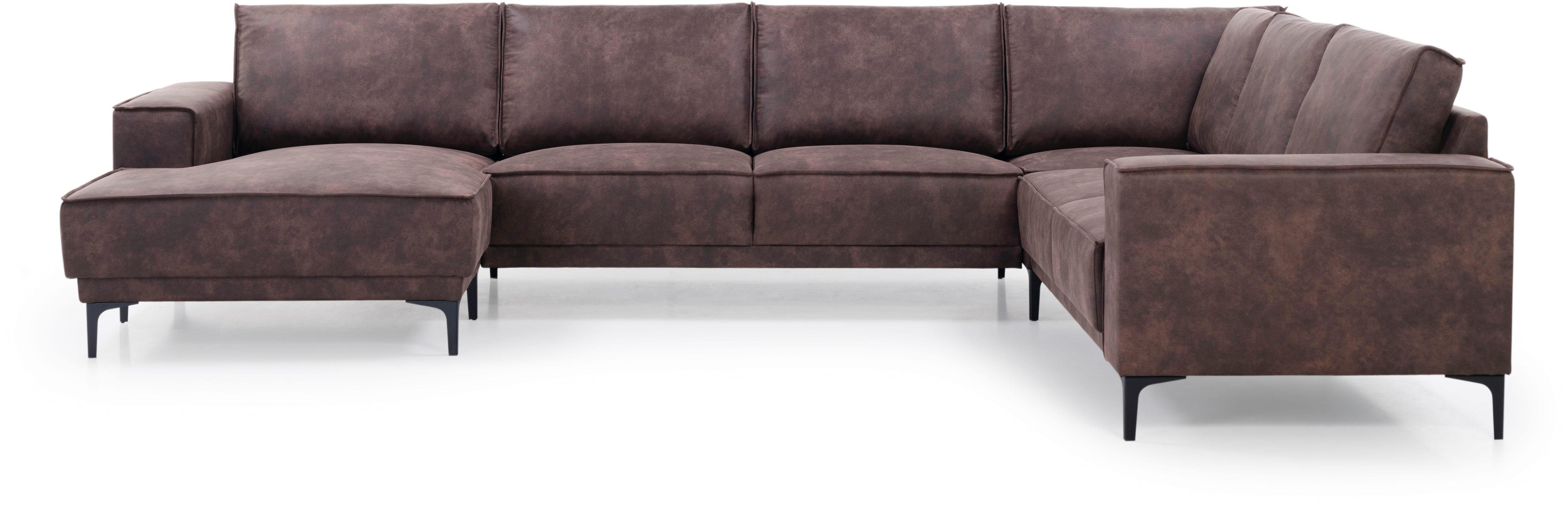 Places of Style Wohnlandschaft "XXL Sofa Oland, Struktur, Flachgewebe, Luxu günstig online kaufen