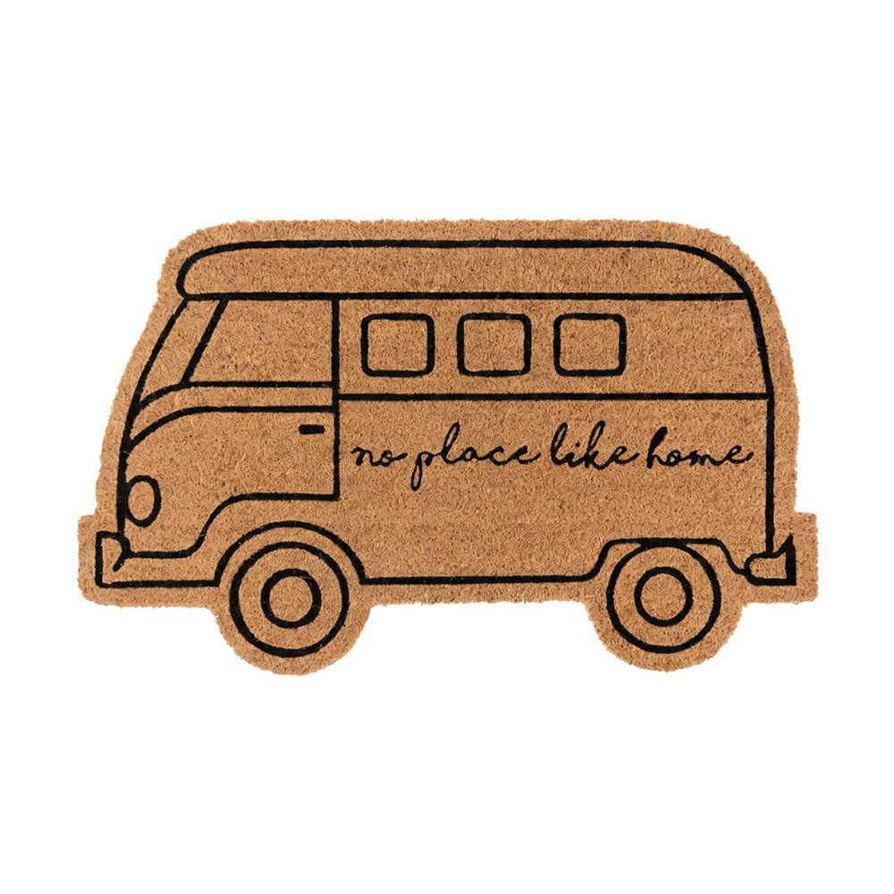 Clayre & Eef Fußmatte Fußmatte CAMPING LOVE natur schwarz Camping Bus Türmatte 75x45cm MC309