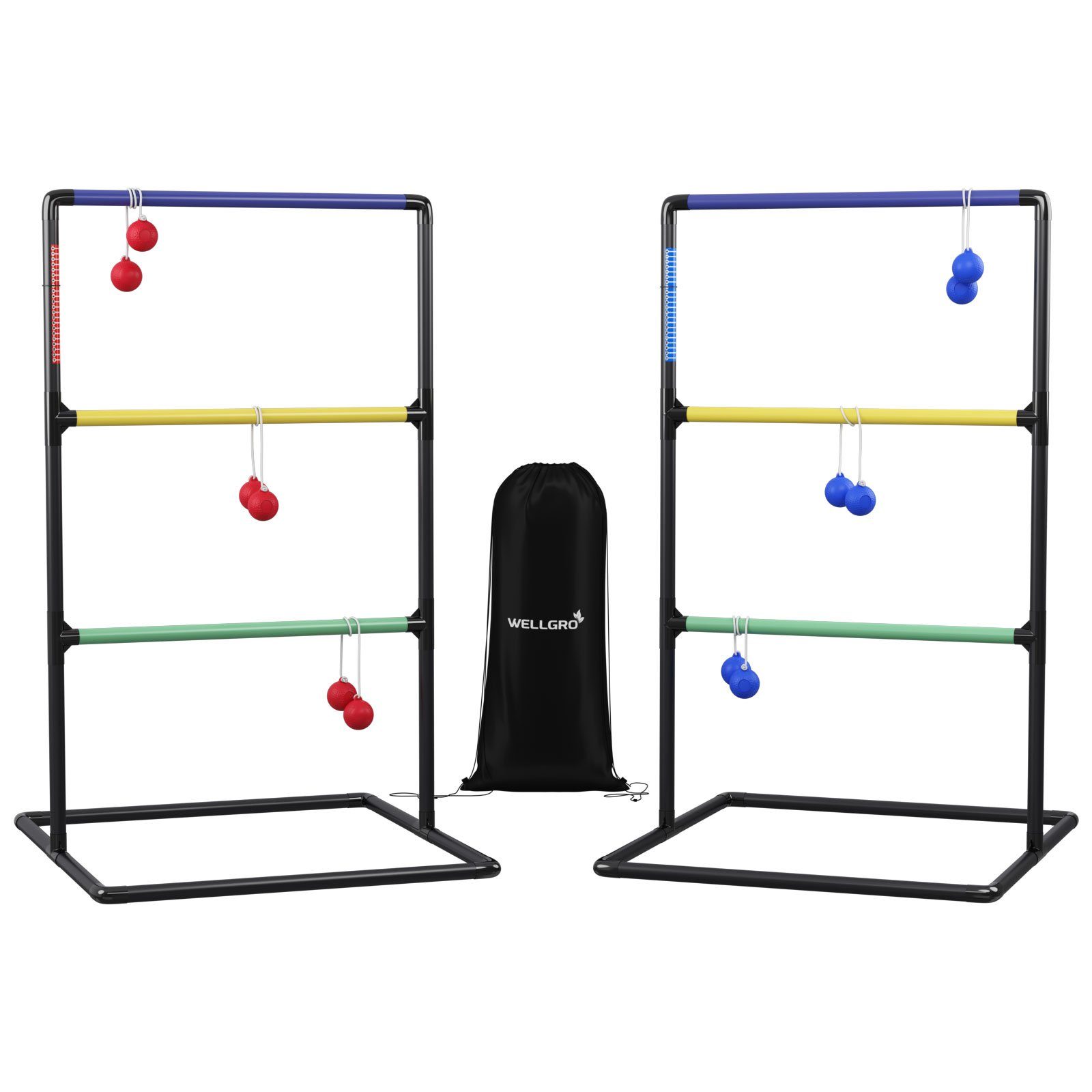 Wellgro Leitergolf schwarz - 2 Stück - Aufbewahrungstasche Spielbausteine