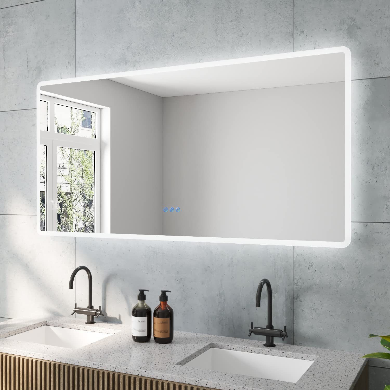 AQUABATOS LED-Lichtspiegel Badspiegel Led Spiegel Badezimmer Spiegel mit  Beleuchtung