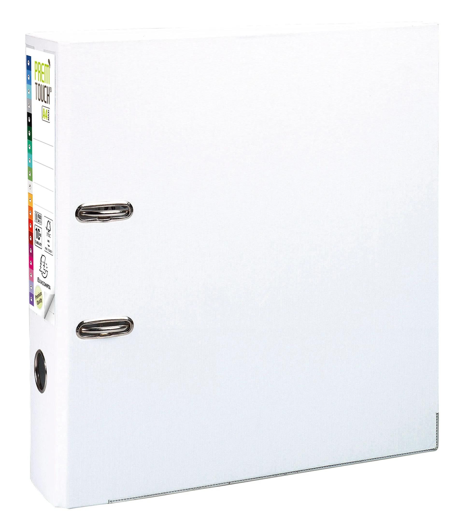 EXACOMPTA Aktenordner 10x Ordner Prem'Touch außen PP Rücken 80mm 32x30cm A4 Maxi Weiß 53348E, Ordner PP