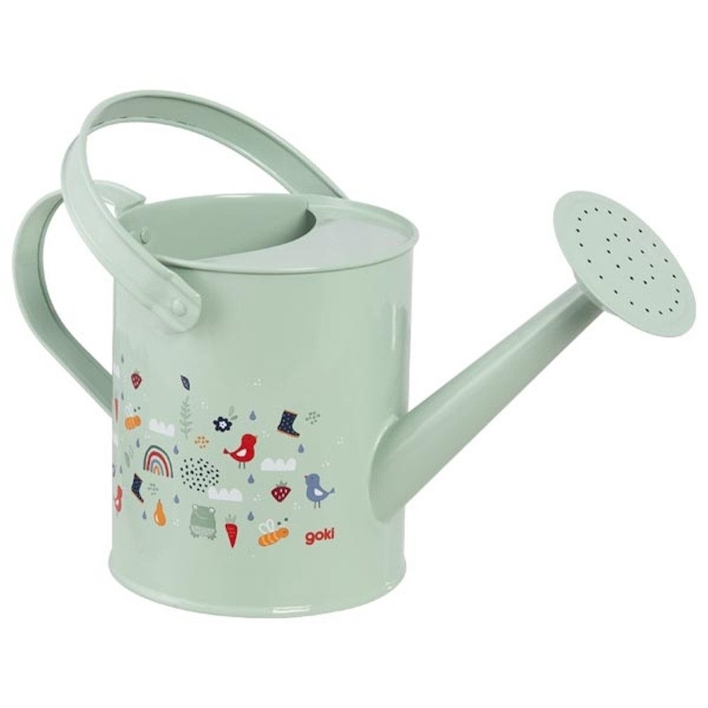 goki Gießkanne Frühling Kindergießkanne (Set, 1-tlg., 1), gedeckte Farben mit niedlichem Frühlings-Motiv