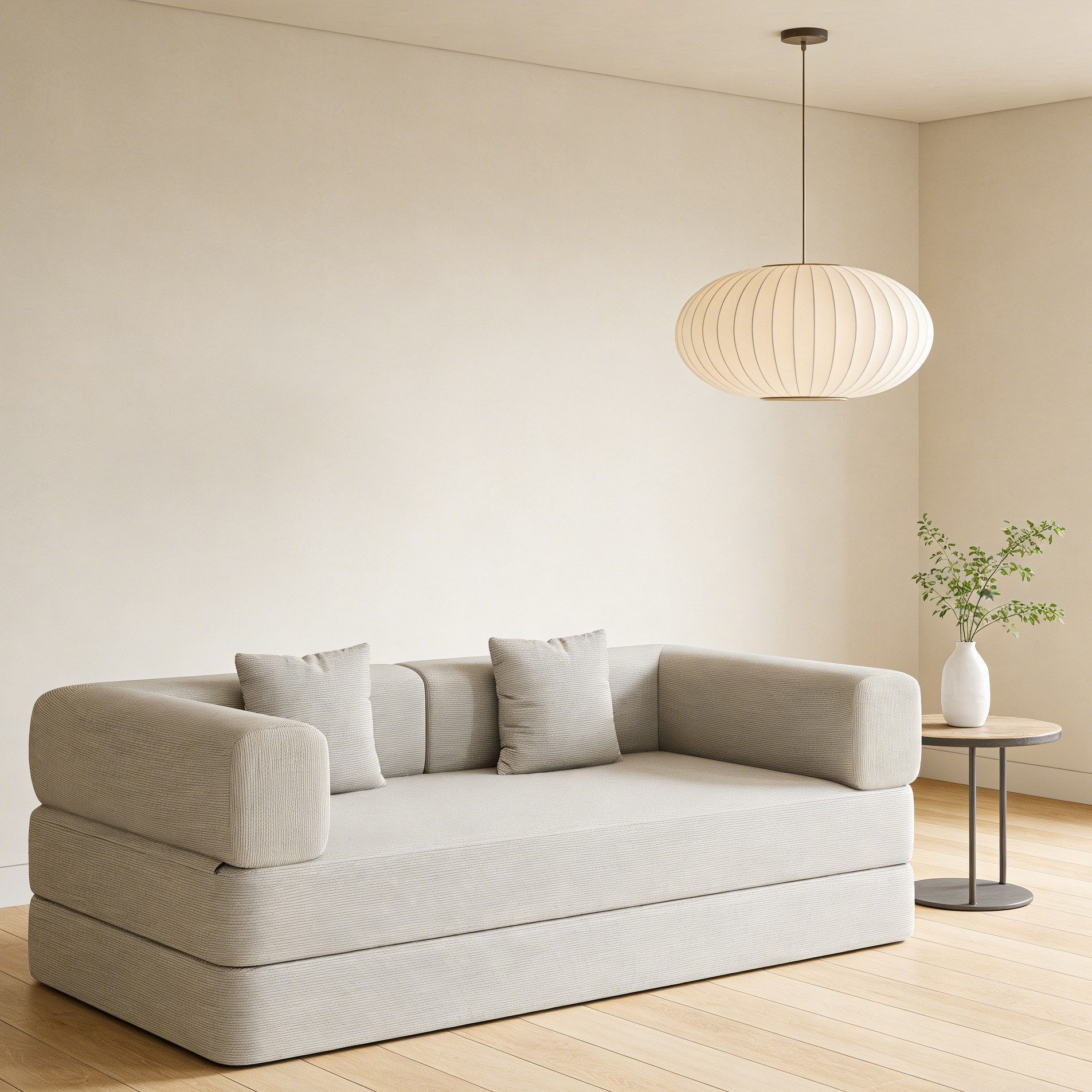 GLP Schlafsofa Boneless Sofa mit schlaffunktion, Set, 3-in-1 Cord Schlafsofa klappbar, 200x200 cm, ohne Montage, Schlaf Couch