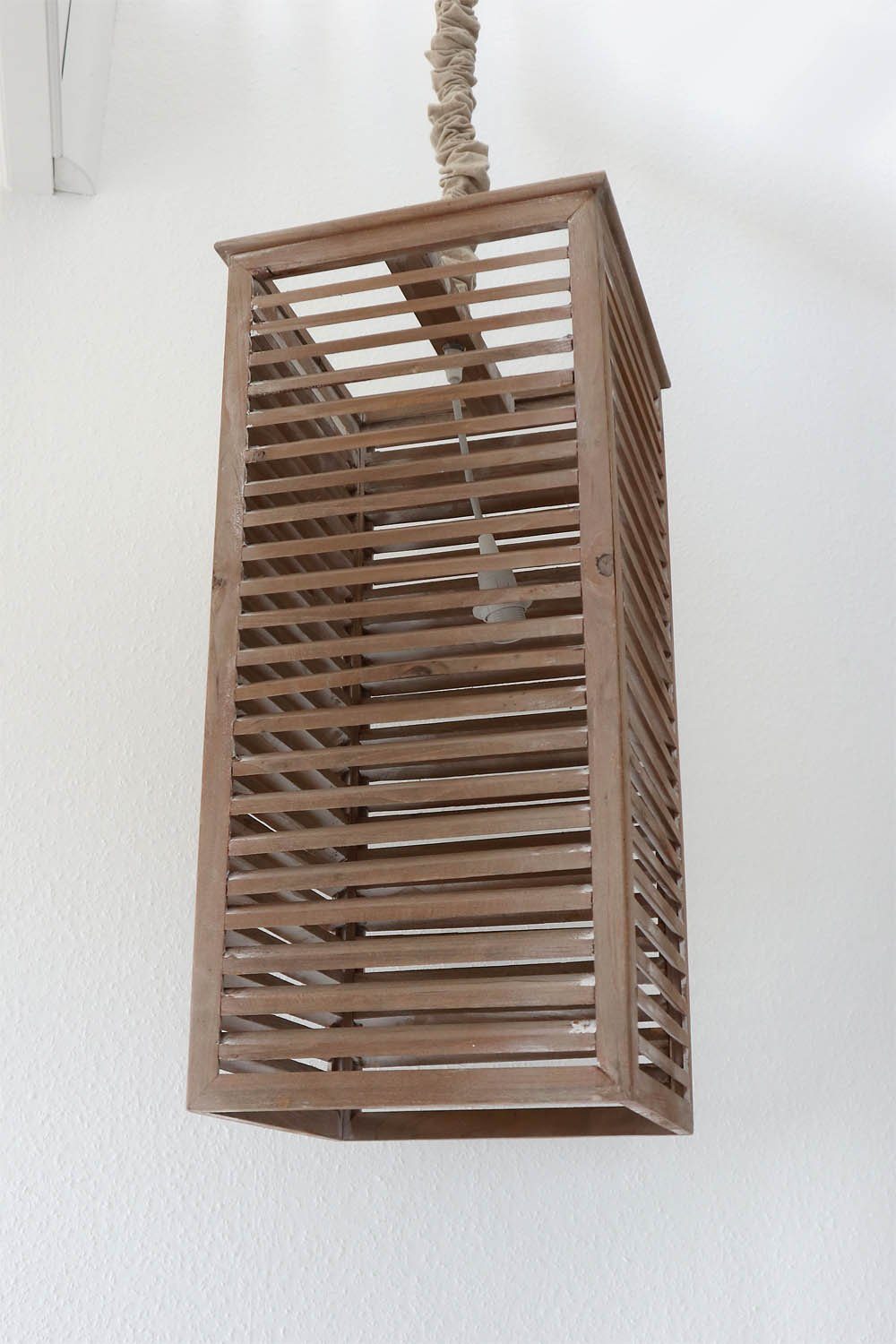 Grafelstein Hängeleuchten Hängelampe SHUTTERS braun aus Holz mit Lamellen Beach House Lampe Stra