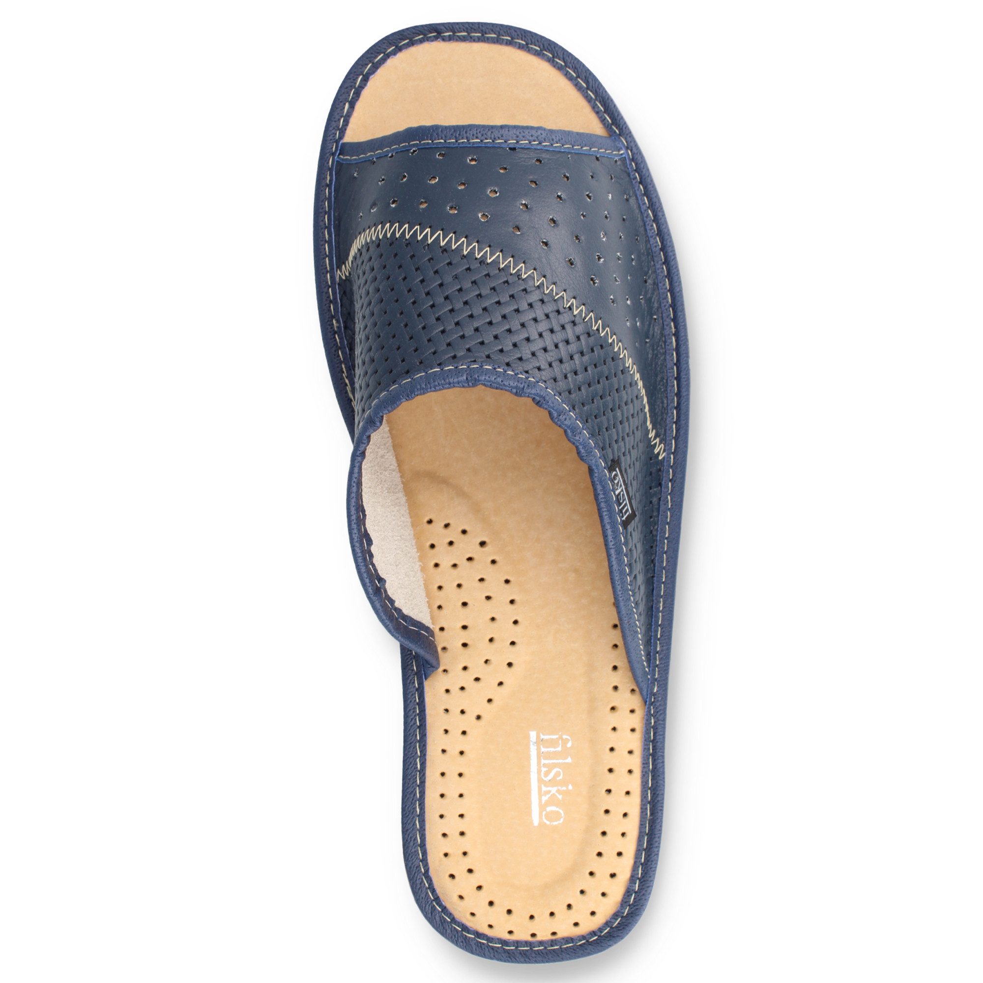 filsko Veere Herren offen aus Leder Hausschuh Lederschuhe