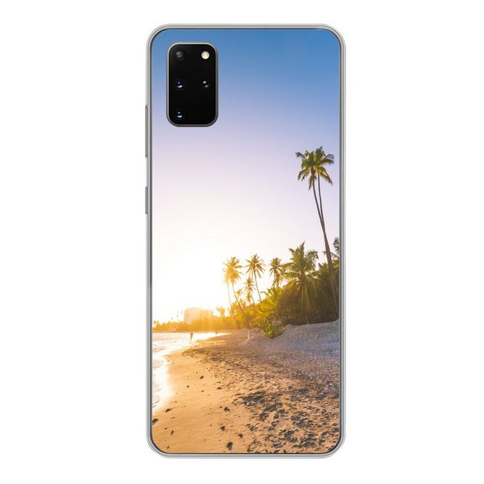 MuchoWow Handyhülle Strand - Palme - Sand Phone Case Handyhülle Samsung Galaxy S20 Plus Silikon Schutzhülle