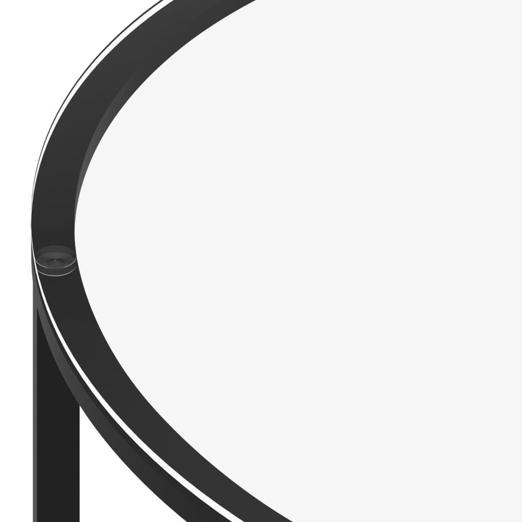 und (B/H: Glas cm), Schwarz in aus schwarze möbelando 70x46 Göllheim Marmor-Optik Beistelltisch