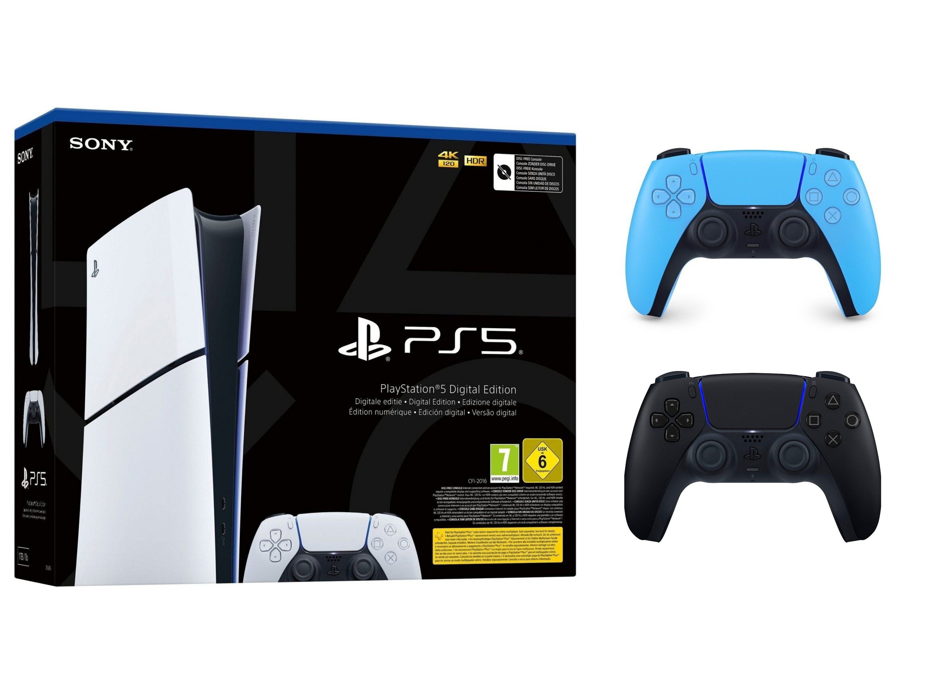 Playstation Playstation 5 Digital Slim inkl. zweiten DS Controller Starlight Blue (Set, 2 St., inkl. 2. DualSense Controller)