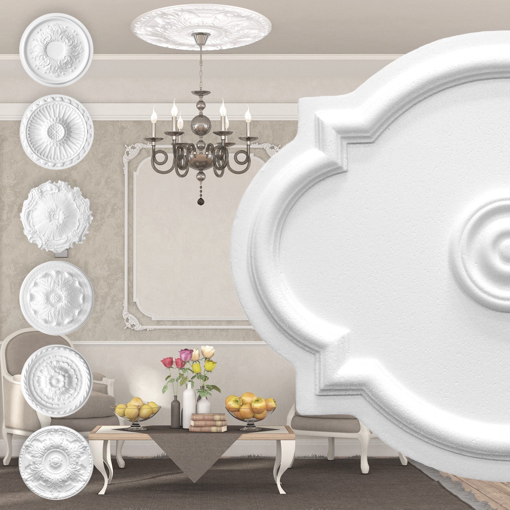 marbet design Wanddekoobjekt R-10 (Stuckrosette aus günstig online kaufen