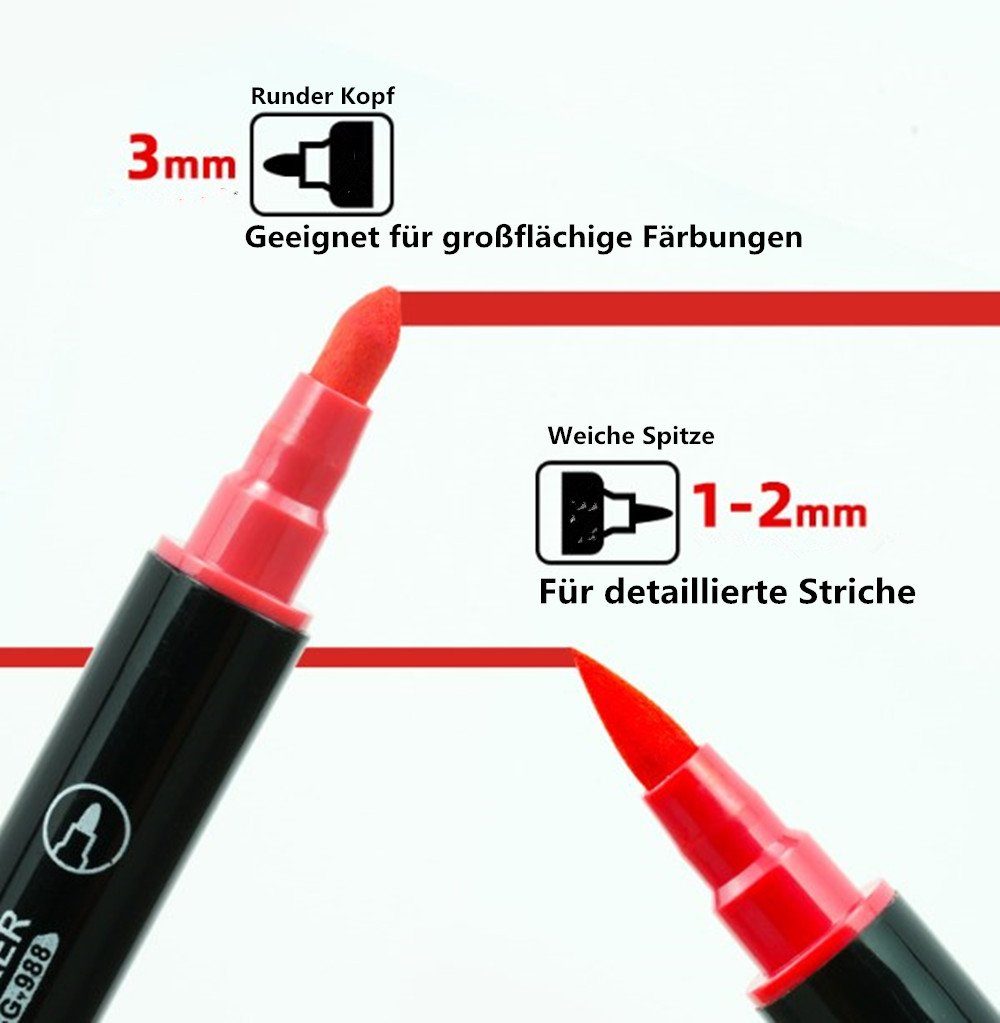 XDeer Lackmarker Acrylstifte für Steine,24/36Farben Wasserfest Dual Tip Marker Stifte, für Papier,Leinwand, Glas, Keramik, Holz - Ideal zum Basteln,Bemalen