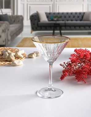 Pasabahce Gläser-Set Elysia Gold 440328, Glas, Golden Touch Champagnergläser, Sektglas-Set, 220 ml