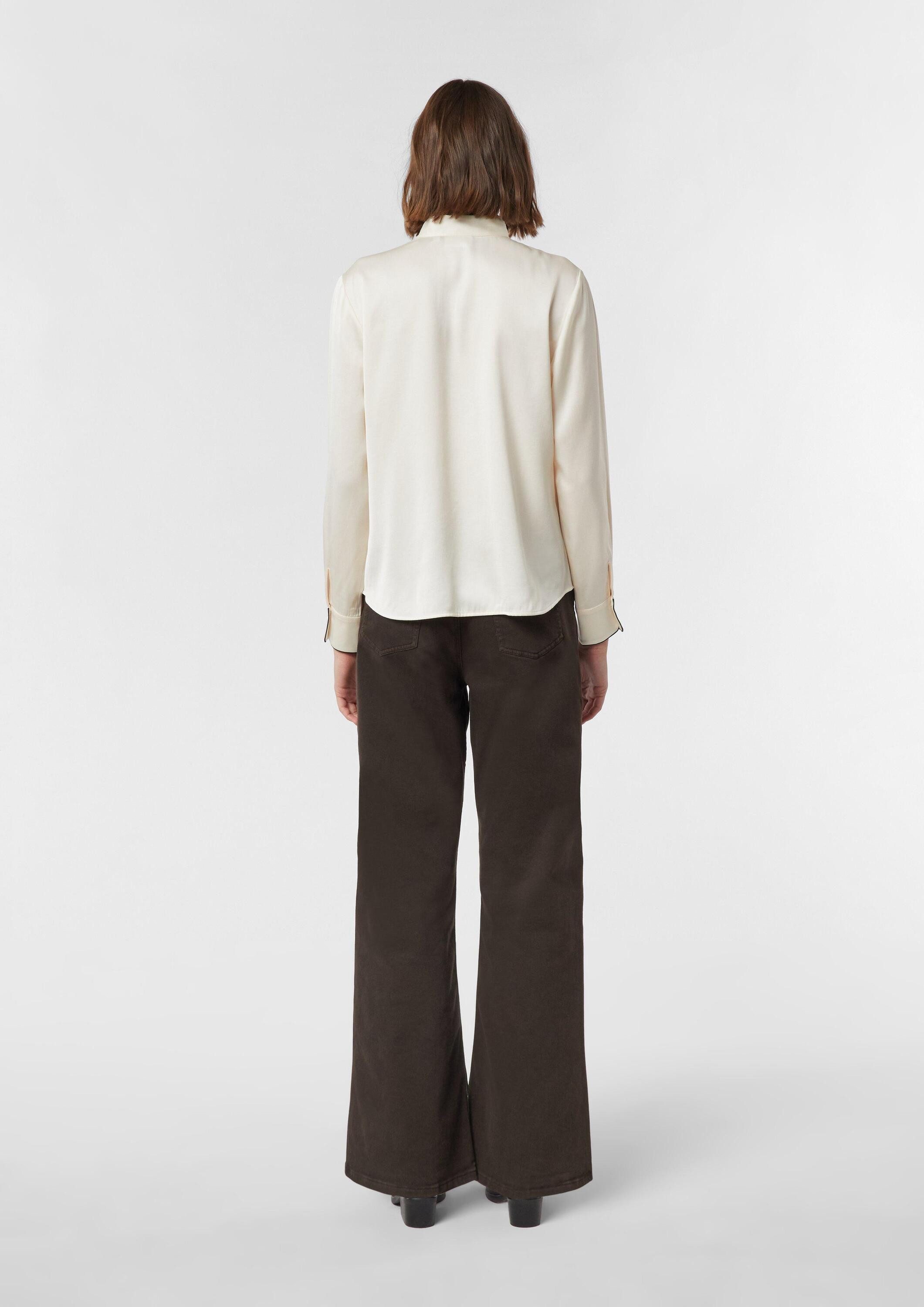comma Langarmbluse Bluse Satinbluse mit Schluppenkragen
