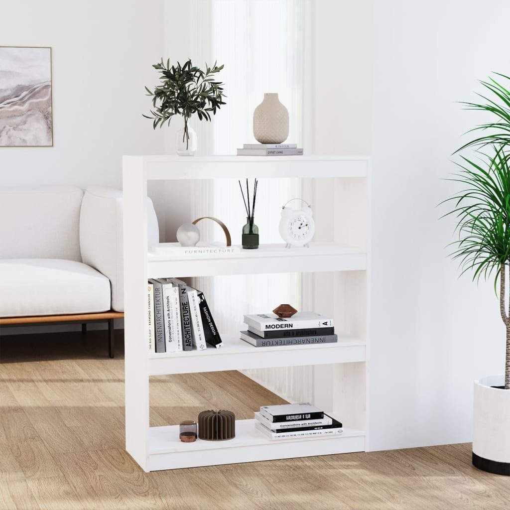 furnicato Bücherregal Bücherregal/Raumteiler Weiß 80x30x103,5 cm günstig online kaufen