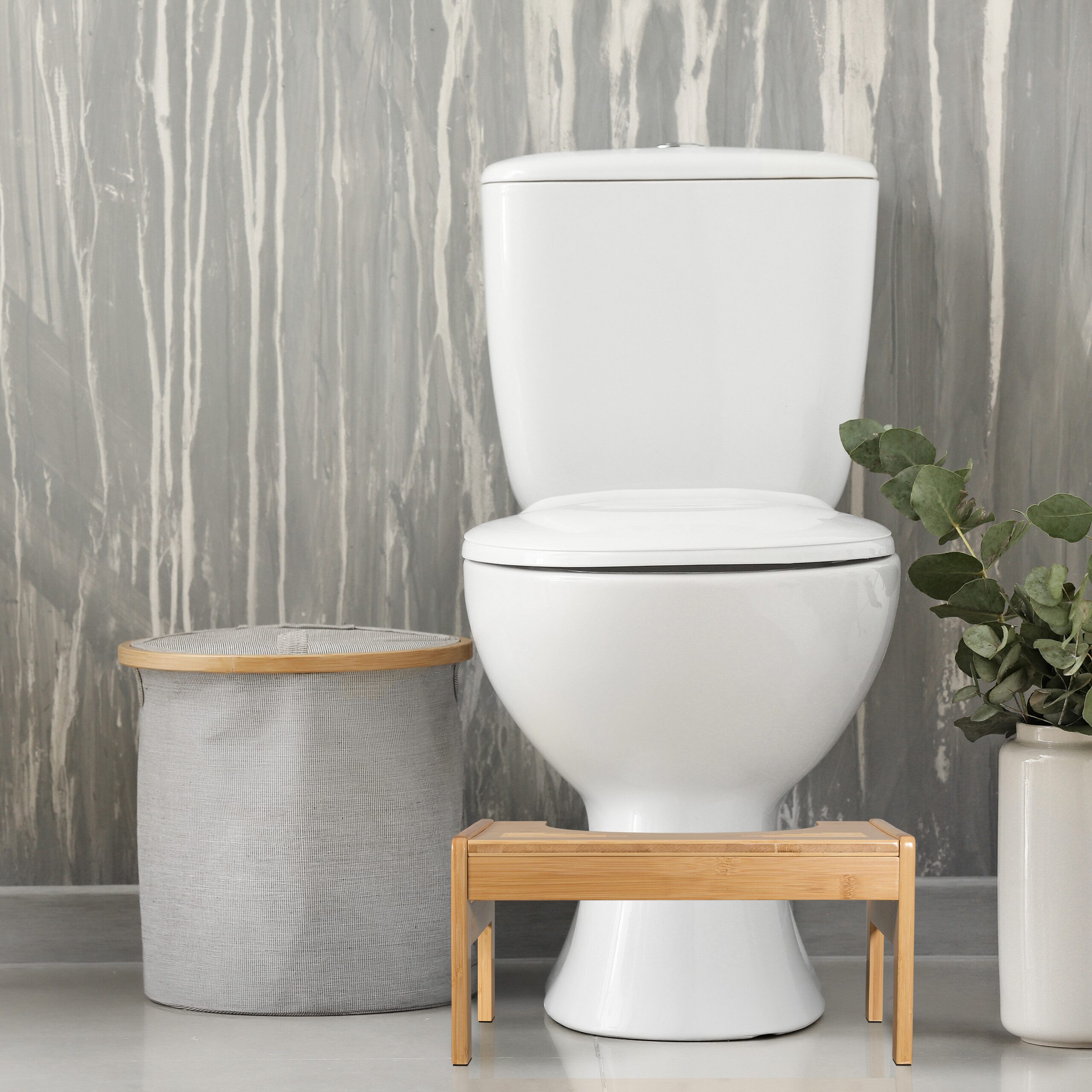 relaxdays Badhocker Toilettenhocker aus Bambus (1 St) – Bild 5 von 5