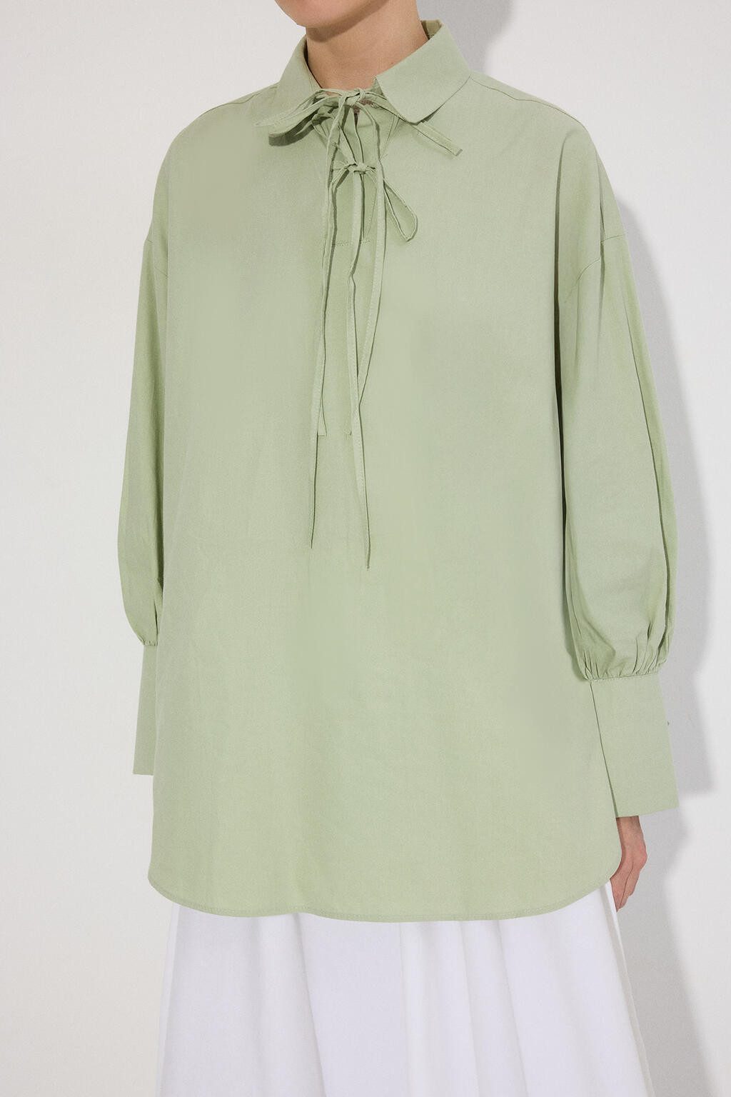 touche prive Tunikashirt TUNIKA MIT HEMDKRAGEN UND BINDUNG AUS 100 % BAUMWOLLE