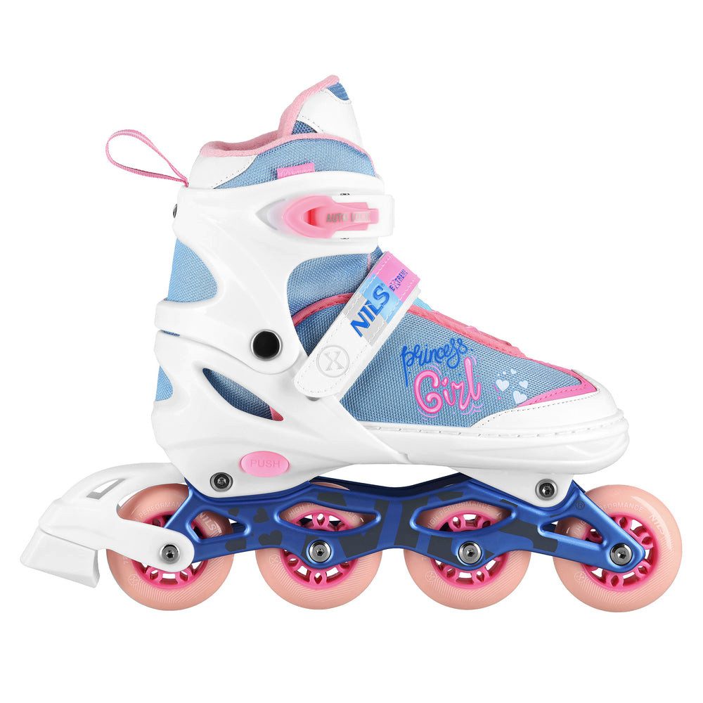 NILS EXTREME Inlineskates Inliner Rollschuhe Schlittschuhe, (Spar-Set, 2-St., 35-38), verstellbar, mitwachsend, ABEC 7, mit Bremse