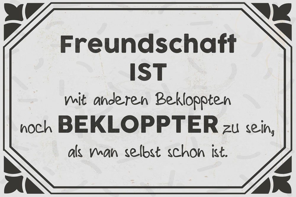queence Metallbild Bekloppte Freunde, Schriftzug, Sprüche, günstig online kaufen