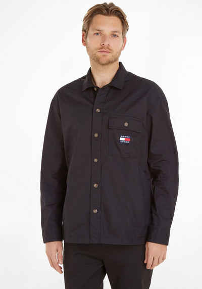 Tommy Jeans Langarmhemd TJM CLASSIC SOLID OVERSHIRT mit Brusttasche