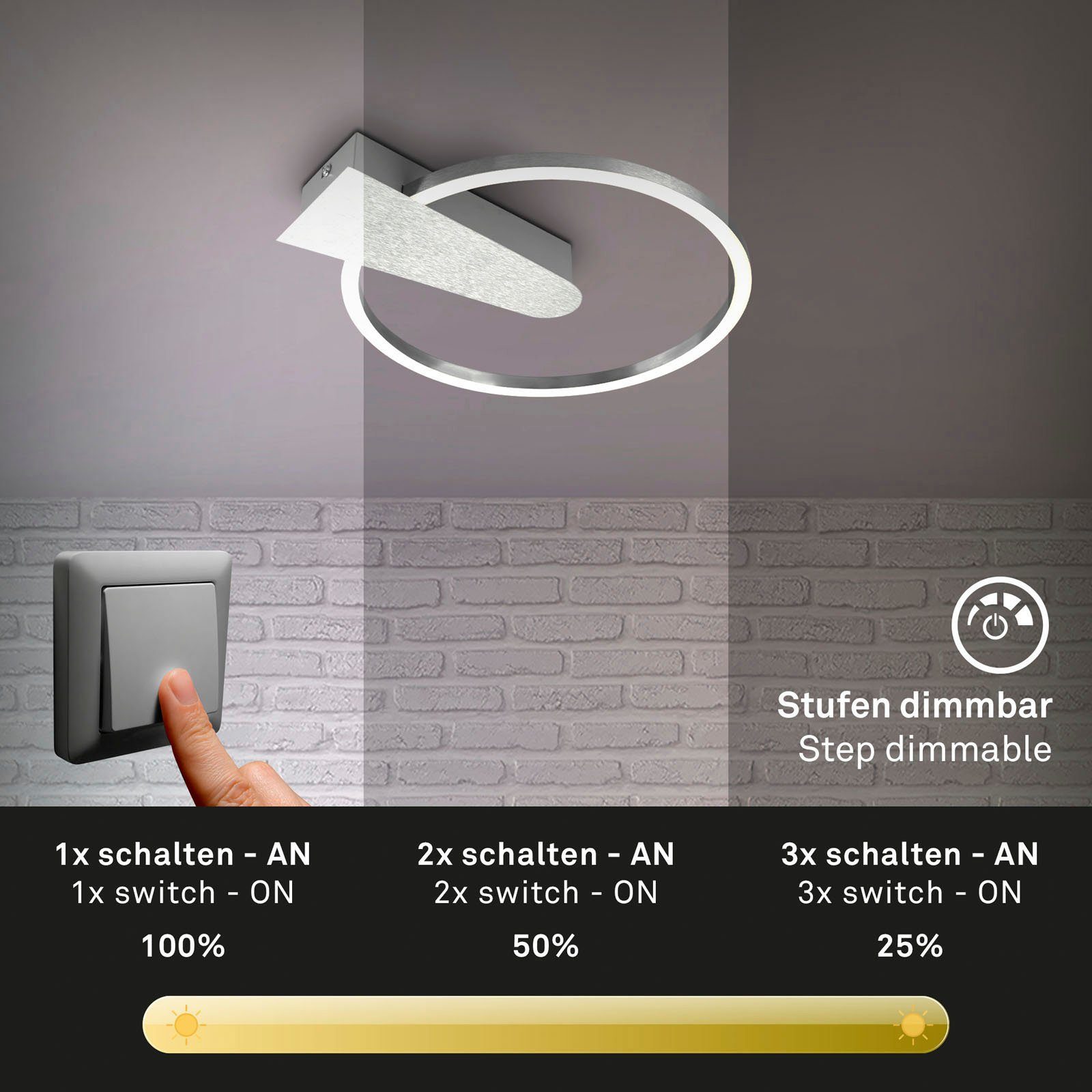 Briloner Leuchten Deckenleuchte Deckenleuchte NICO, LED günstig online kaufen