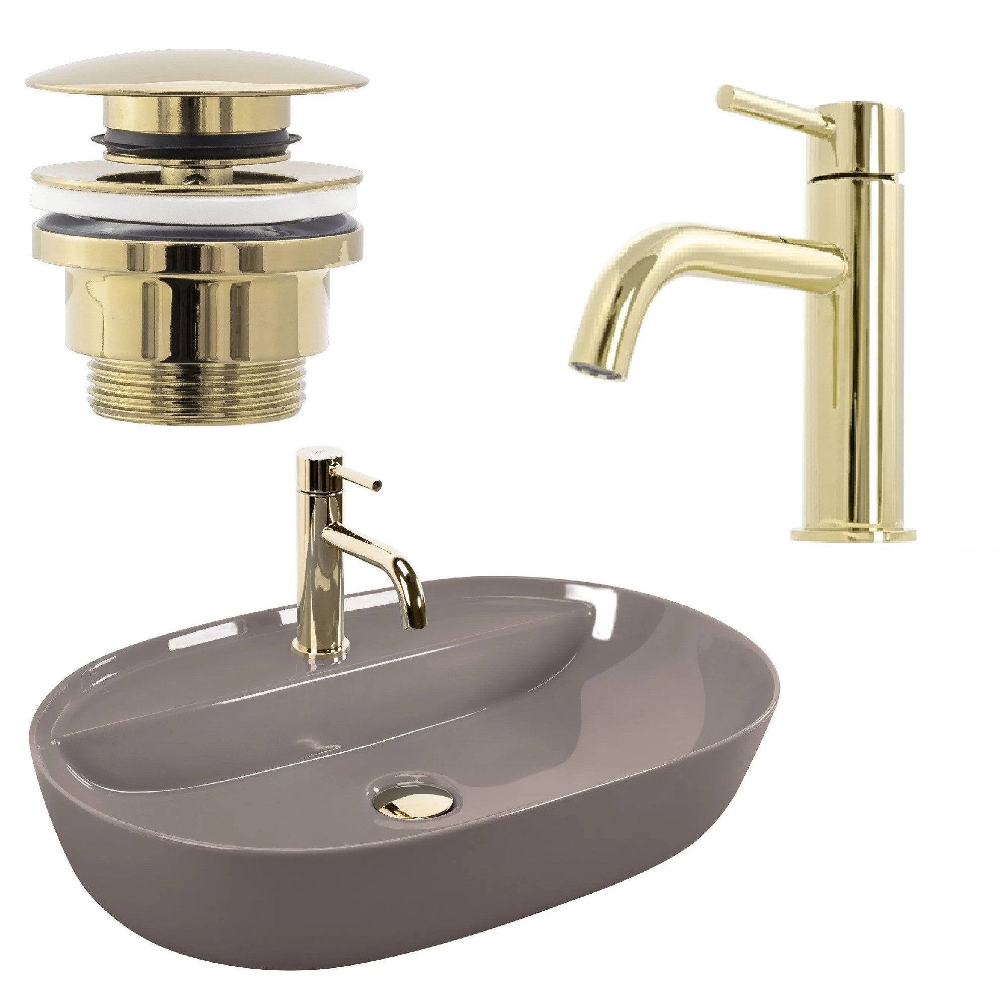 wohnwerk.idee Aufsatzwaschbecken Design-Waschbecken oval, Keramik, mit günstig online kaufen