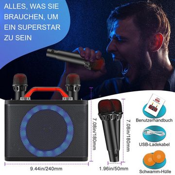 yozhiqu Y12 Doppelmikrofon Bluetooth Audio Karaoke-Mikrofon für draußen Karaoke-Maschine (Tragbar, klare Klangqualität, geeignet für Kinder Familie ktv)