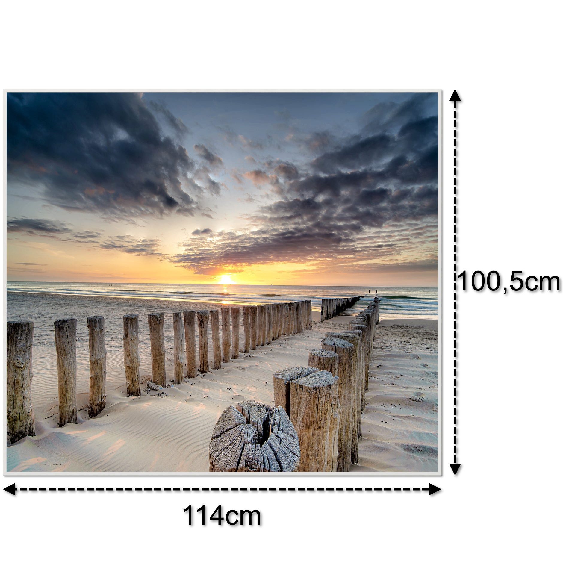 STEINFELD Heizsysteme Infrarotheizung Glas-Bild 1200W, 114x100cm, Made in Germany, 7 Jahre Garantie, mit Thermostat, Silber