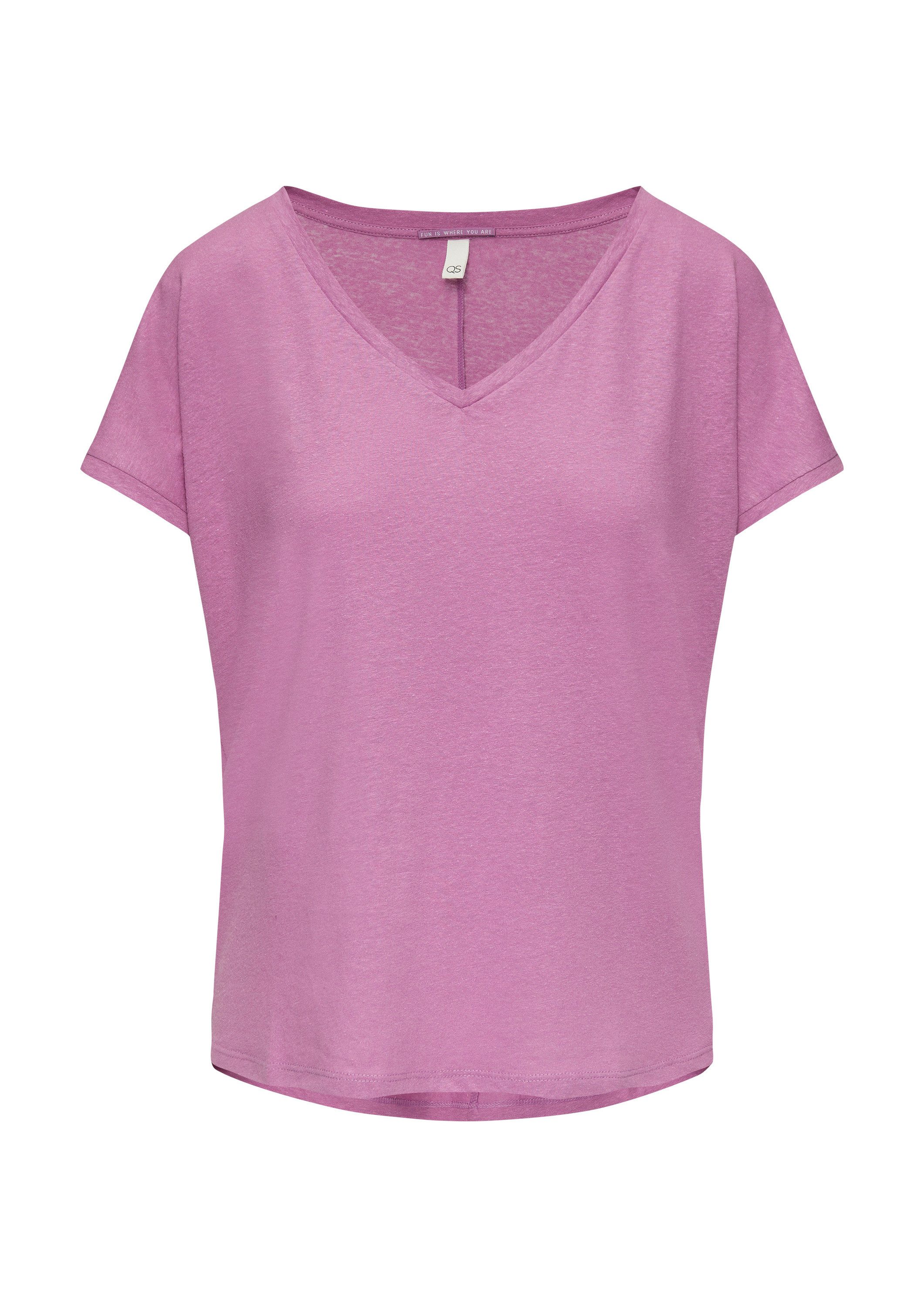 QS Kurzarmshirt T-Shirt T-Shirt aus Leinenmix im Relaxed Fit günstig online kaufen