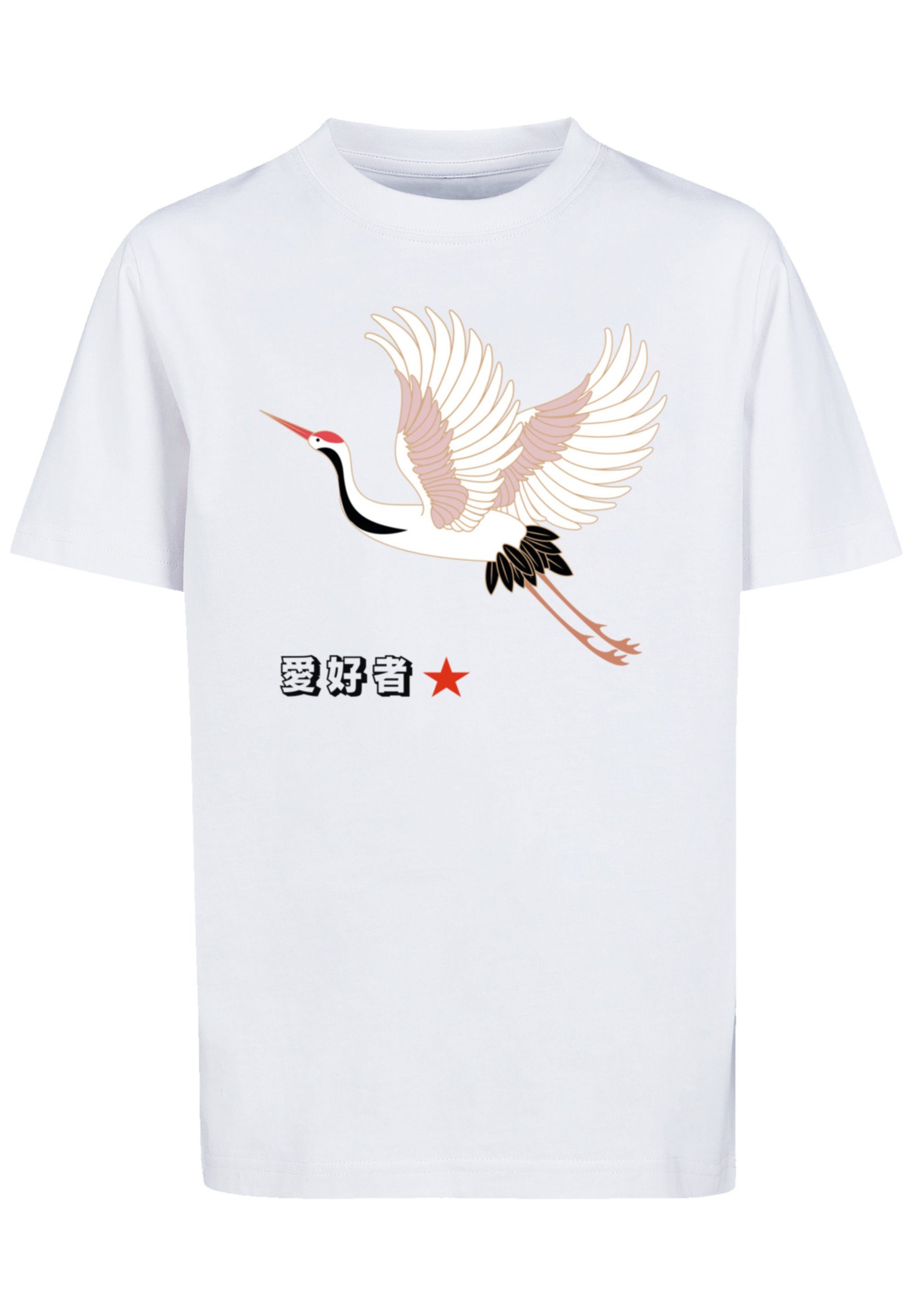 F4NT4STIC T-Shirt Japan Kranich weiß Print