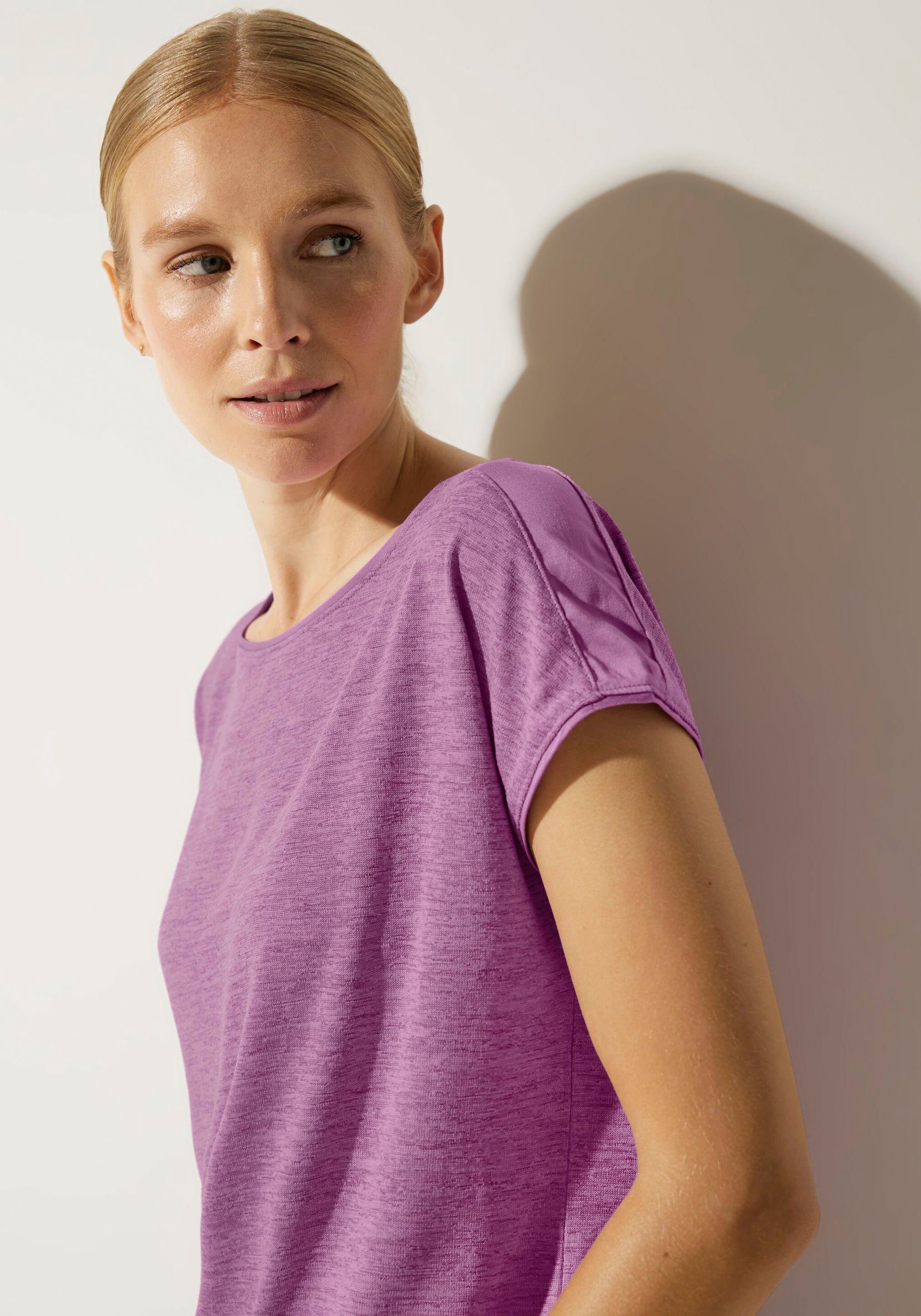 unifarbenen den Schultern meta mit lilac Einsätzen Shirttop STREET ONE an