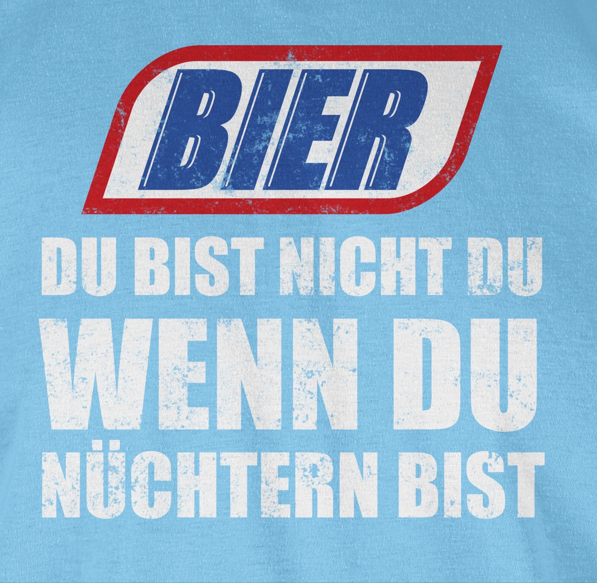 nicht T-Shirt Shirtracer bist bist du Alkohol 03 Hellblau & wenn du Bier Du Herren nüchtern Vintage Party