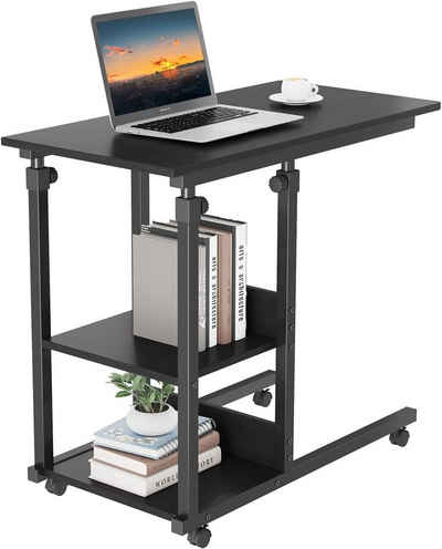 Dripex Beistelltisch Schreibtisch mit Rollen Laptoptisch Höhenverstellbar