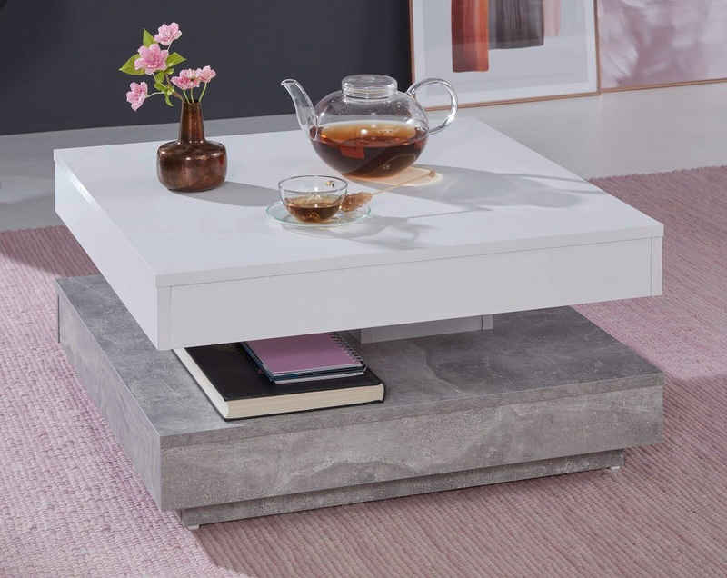 trendteam Couchtisch Couchtisch Wohnzimmertisch Universal, Beton Stone (no-Set)