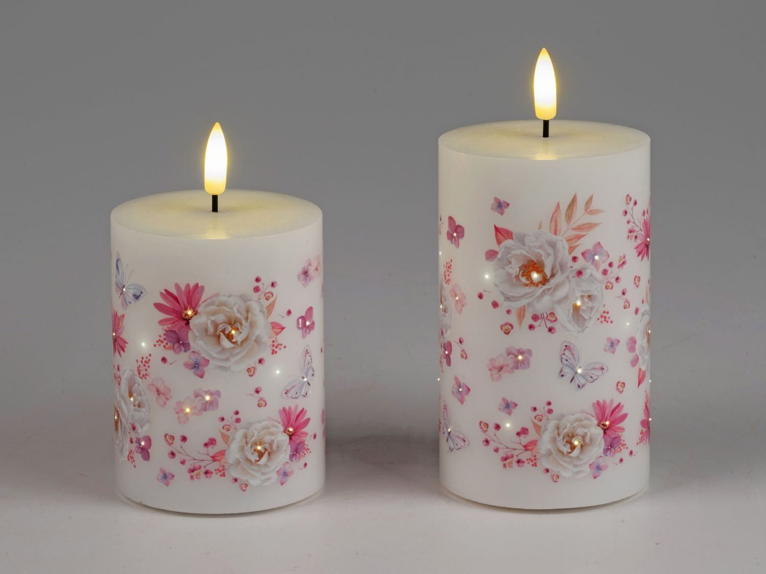 formano LED-Kerze Rosen, mit Timerfunktion, Weiß, Rosen, H: 12cm