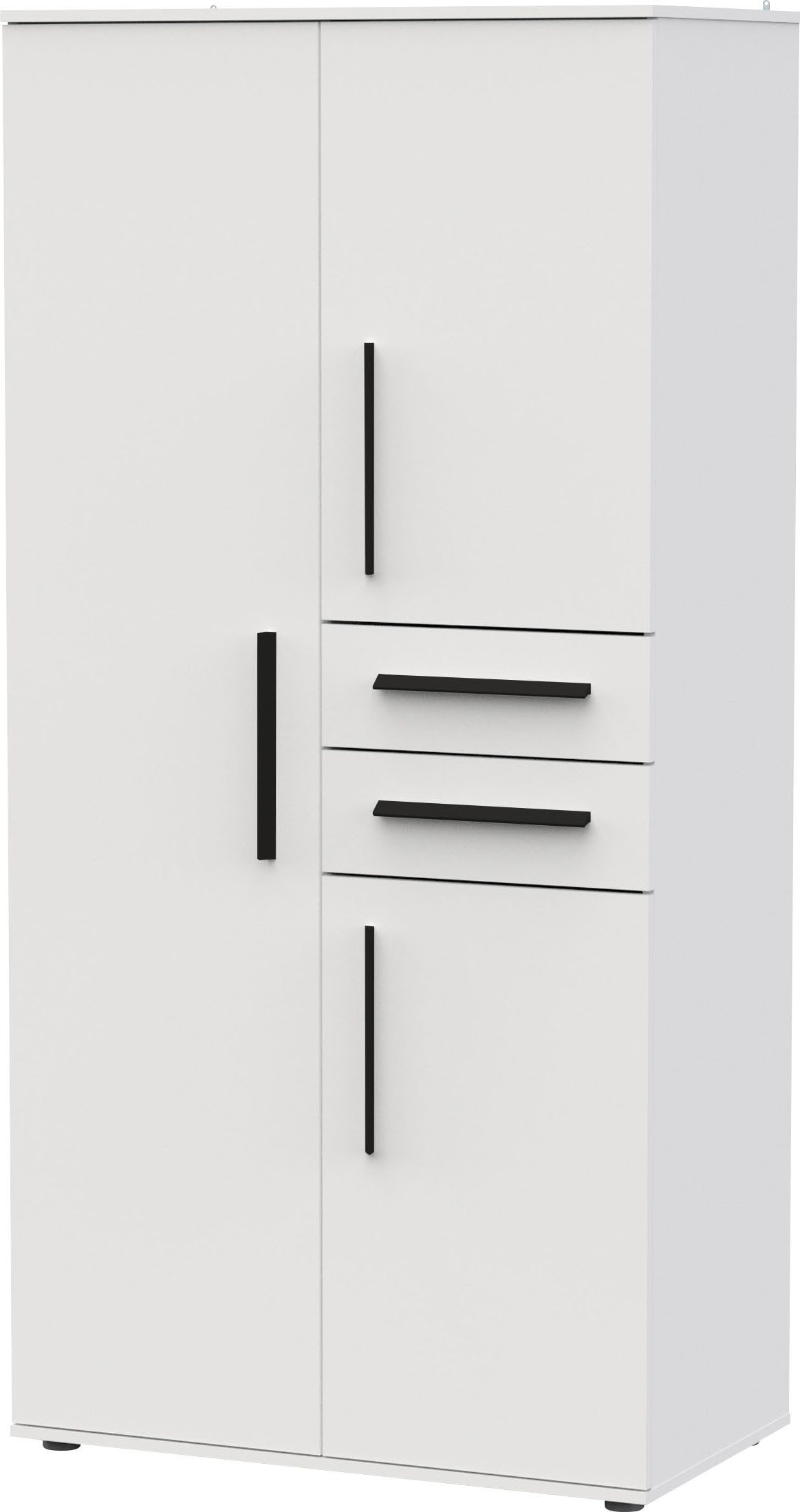Demeyere GROUP Kleiderschrank VERSATIL – mit Schubladen in Komforthöhe & Metall-Kleiderstangen (B/H/ T ca. 90x190cmx50cm) viel Stauraum, robuste Spanplatte, pfl – Bild 4 von 5