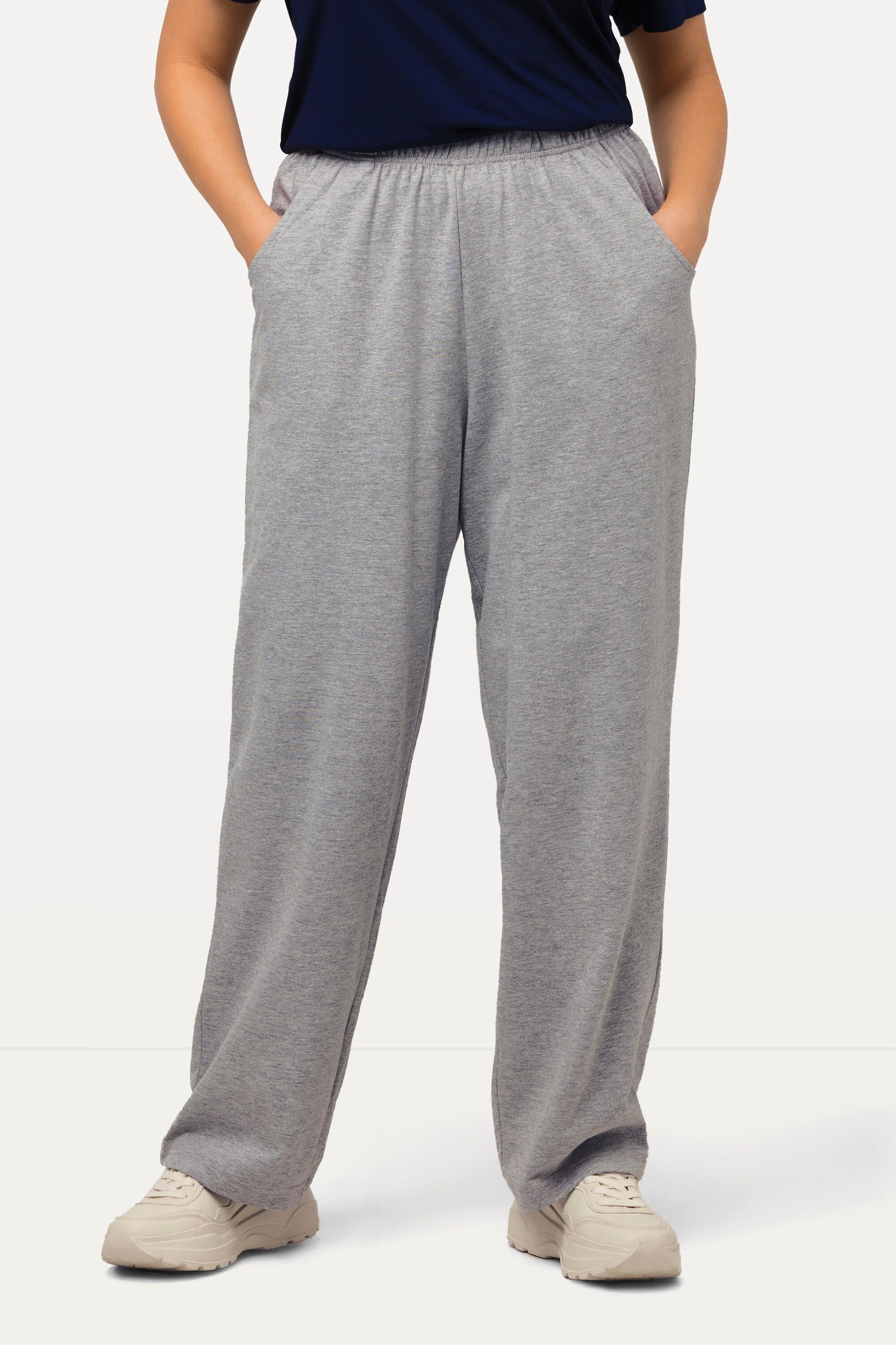 Ulla Popken Funktionshose Jogginghose gerades Bein Gummibund günstig online kaufen