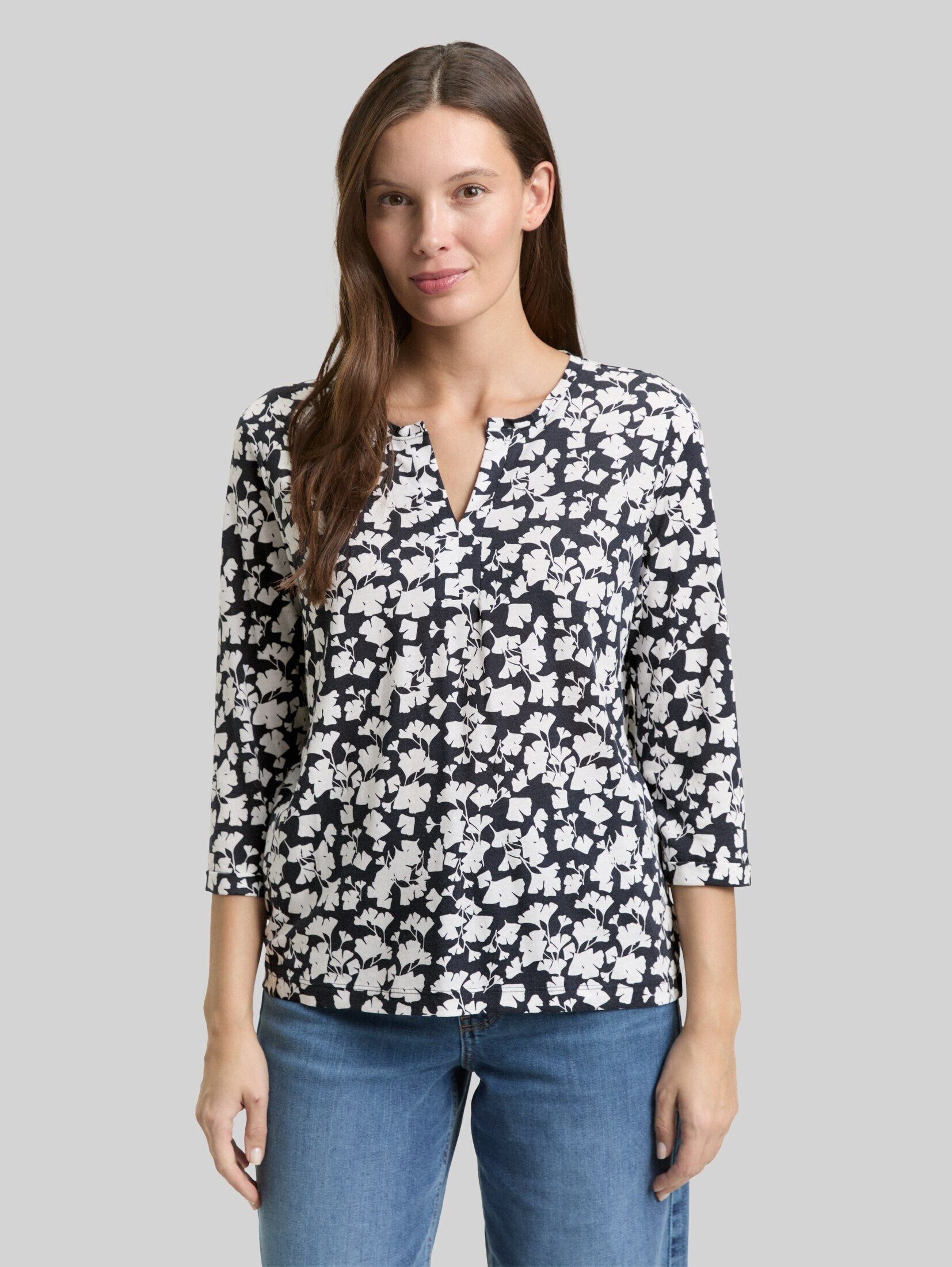 Tom Tailor 3/4-Arm-Shirt T-Shirt Langarmshirt mit Muster